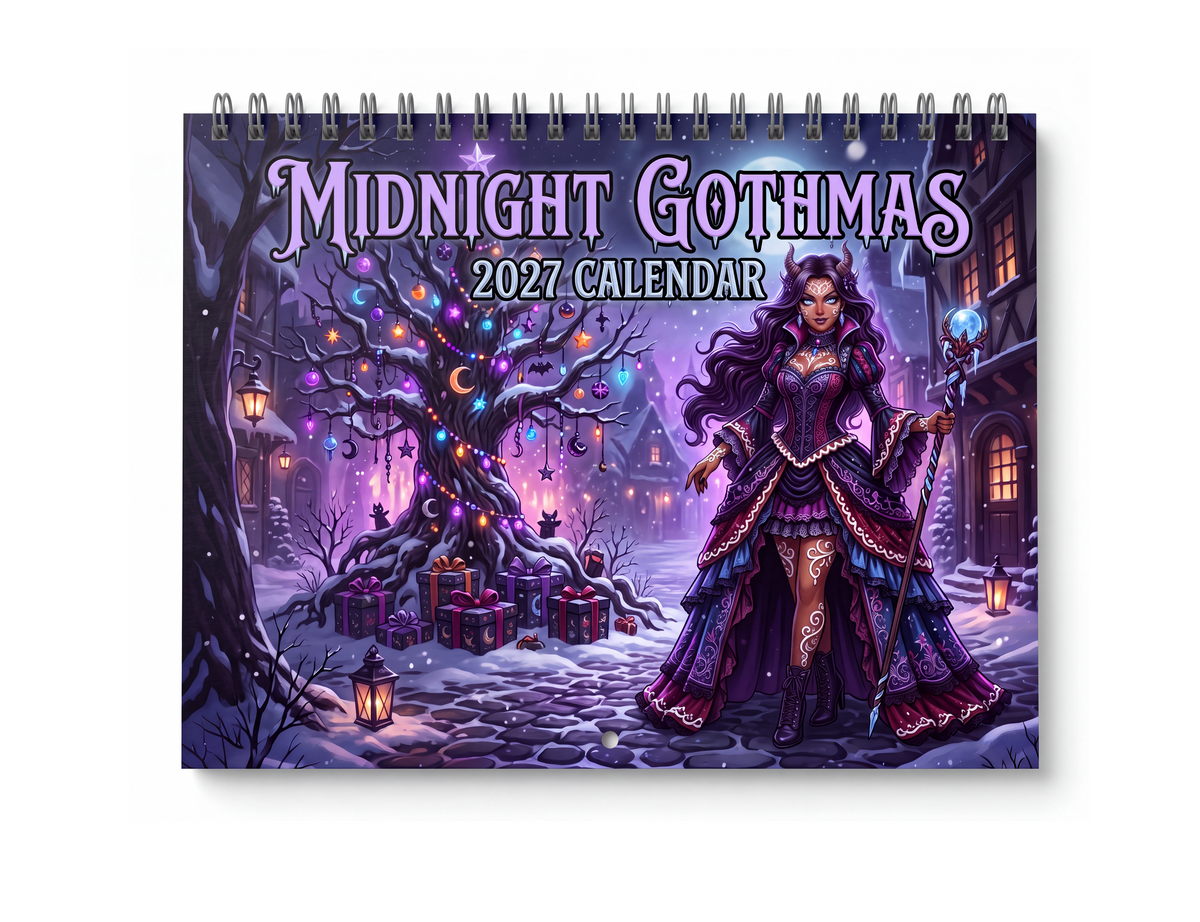 Midnight Gothmas 2027 Calendar – Gothic Christmas Fantasy Wall Calendar with Vampires, Dark Elves, Krampus & Winter Magic