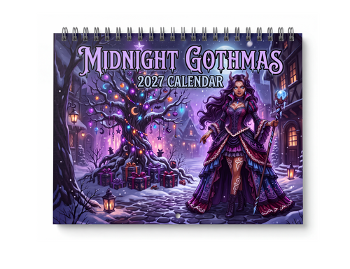 Midnight Gothmas 2027 Calendar – Gothic Christmas Fantasy Wall Calendar with Vampires, Dark Elves, Krampus & Winter Magic