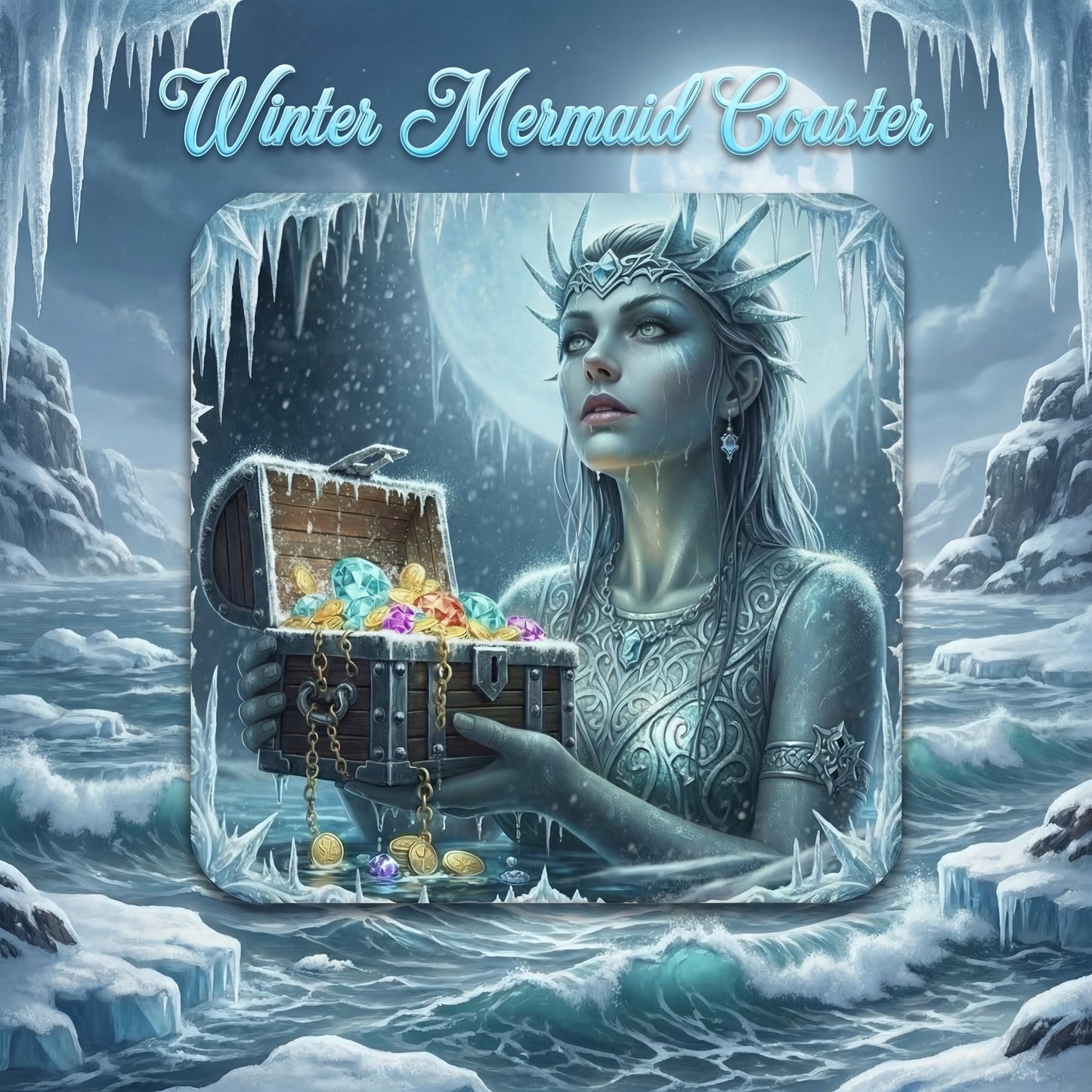 Winter Mermaid Treasure Coaster | Shiver the Season