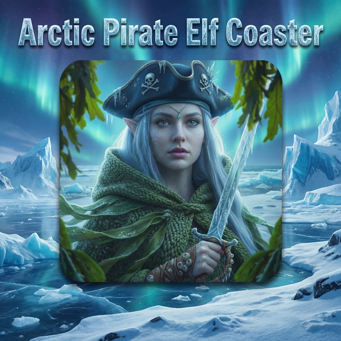 Arctic Pirate Elf Coaster | Sea Witch Fantasy Decor