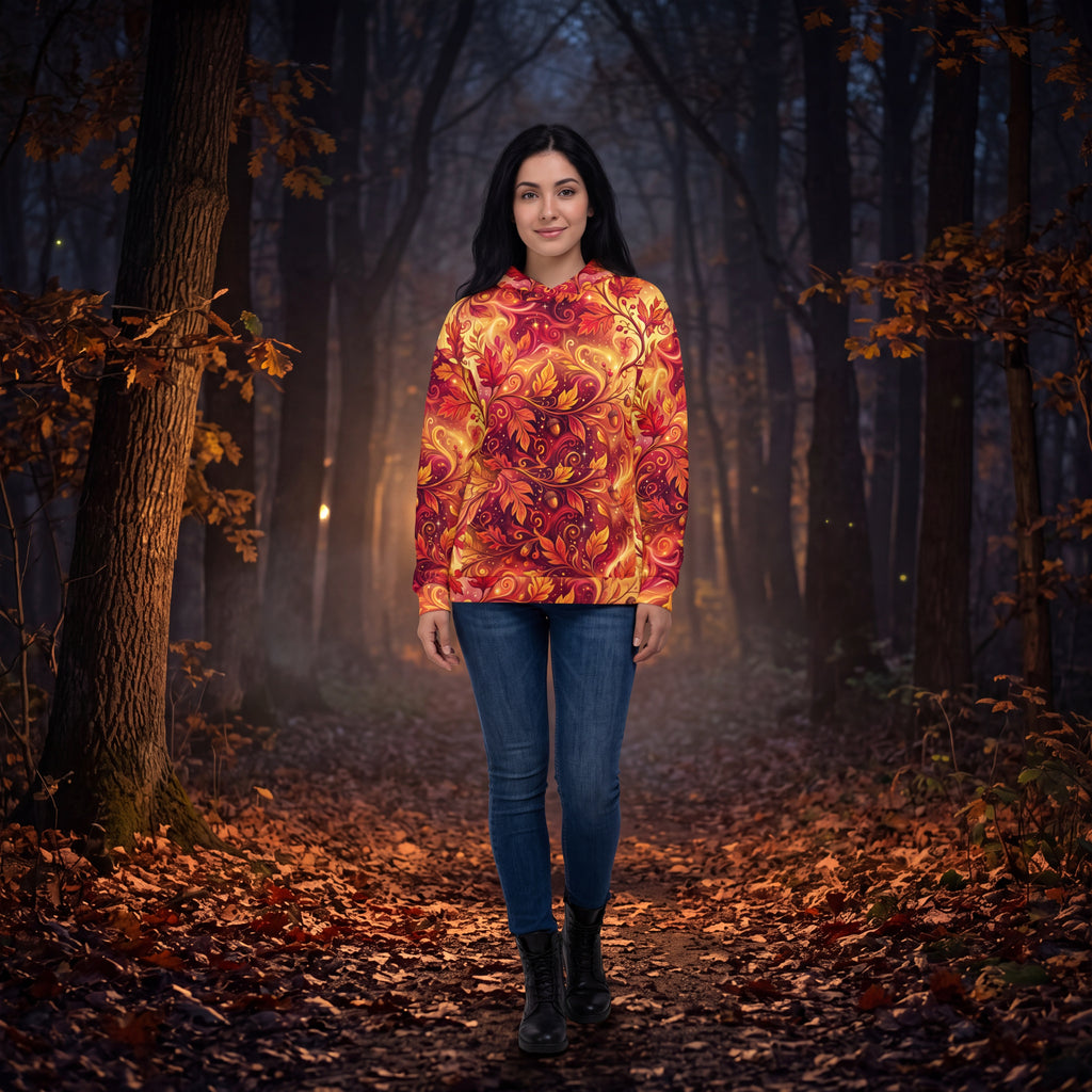 Autumn Leaves Hoodie – Enchanted Fall Foliage Unisex Pullover