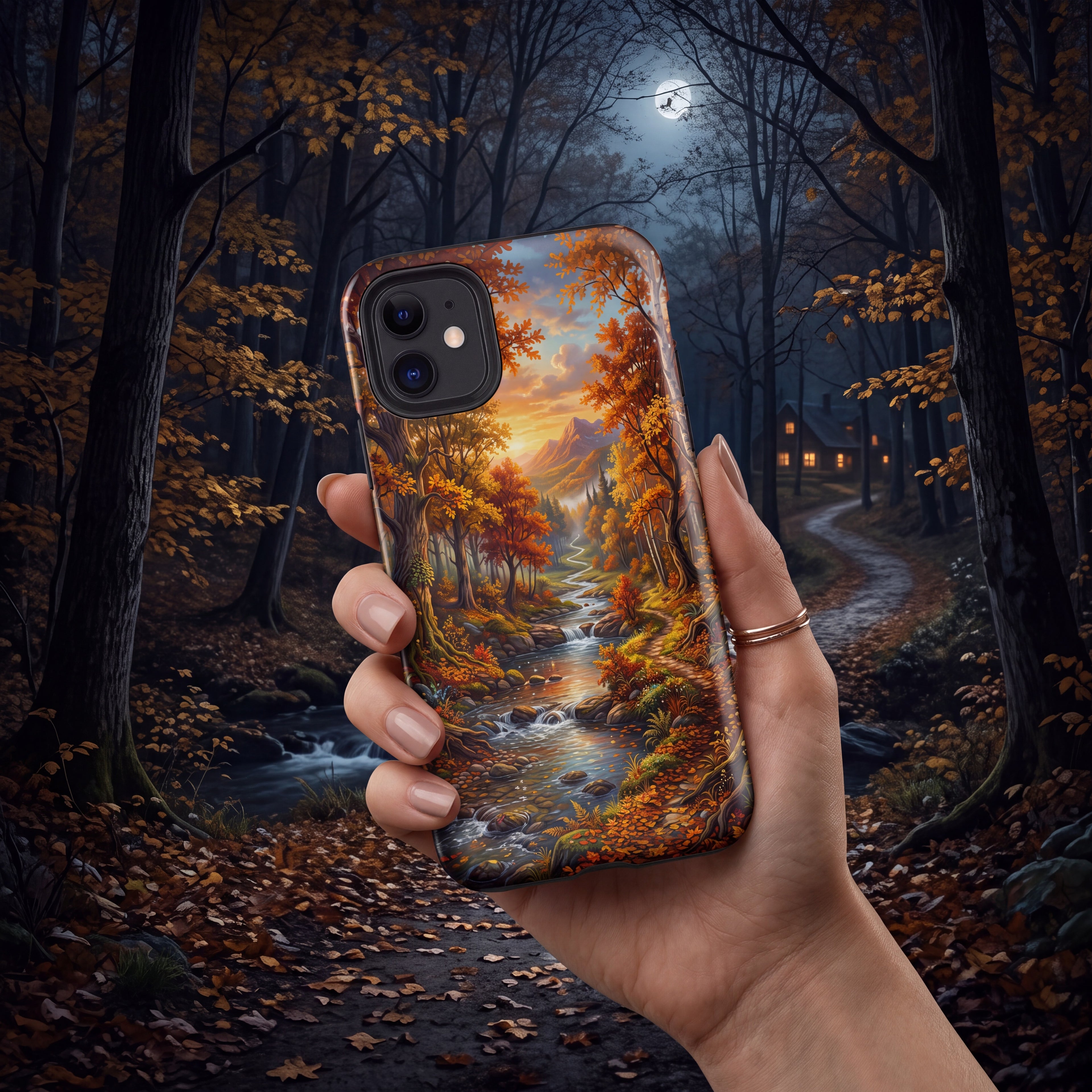 Autumn Forest iPhone Case – Fall Stream Protective Cover