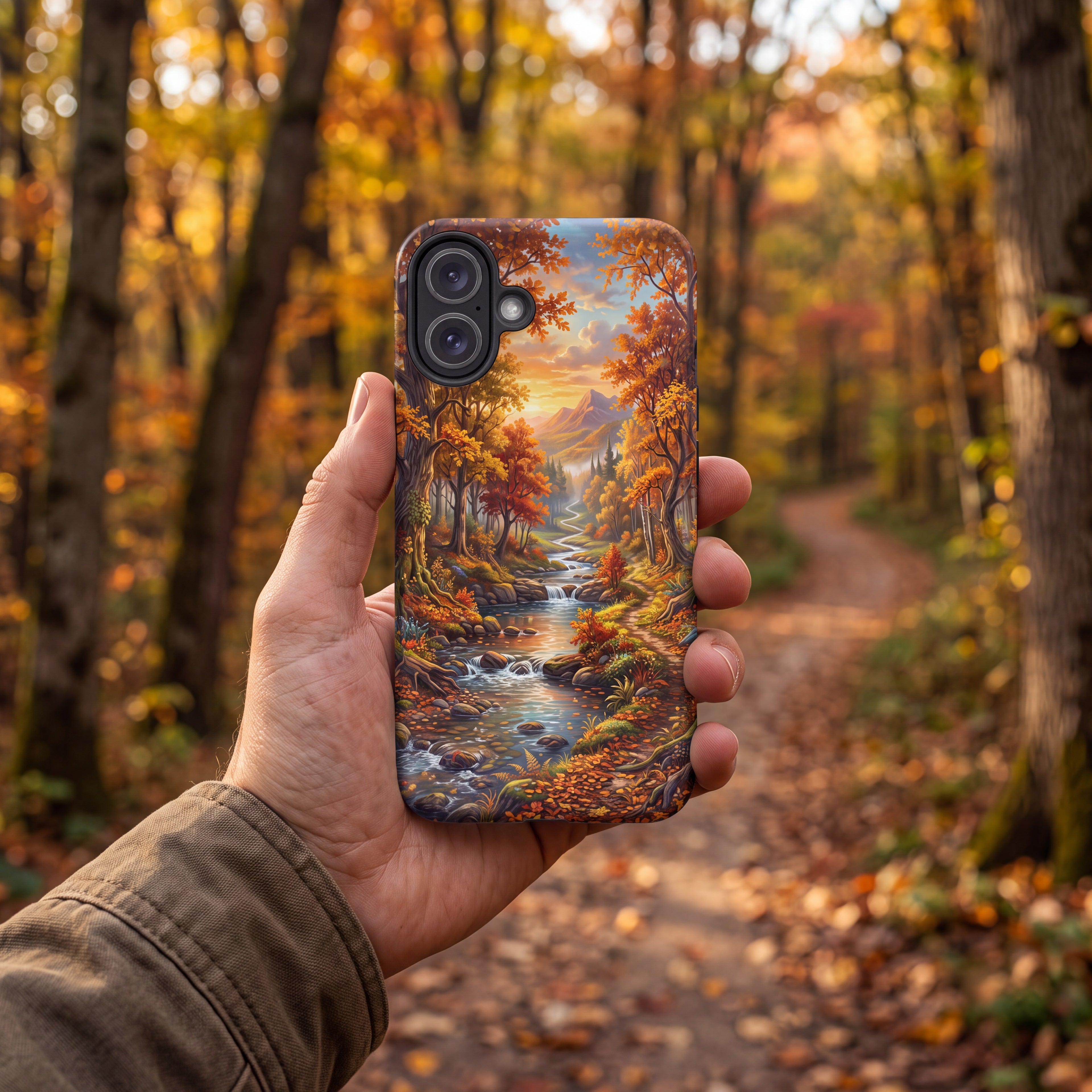 Autumn Forest iPhone Case – Fall Stream Protective Cover
