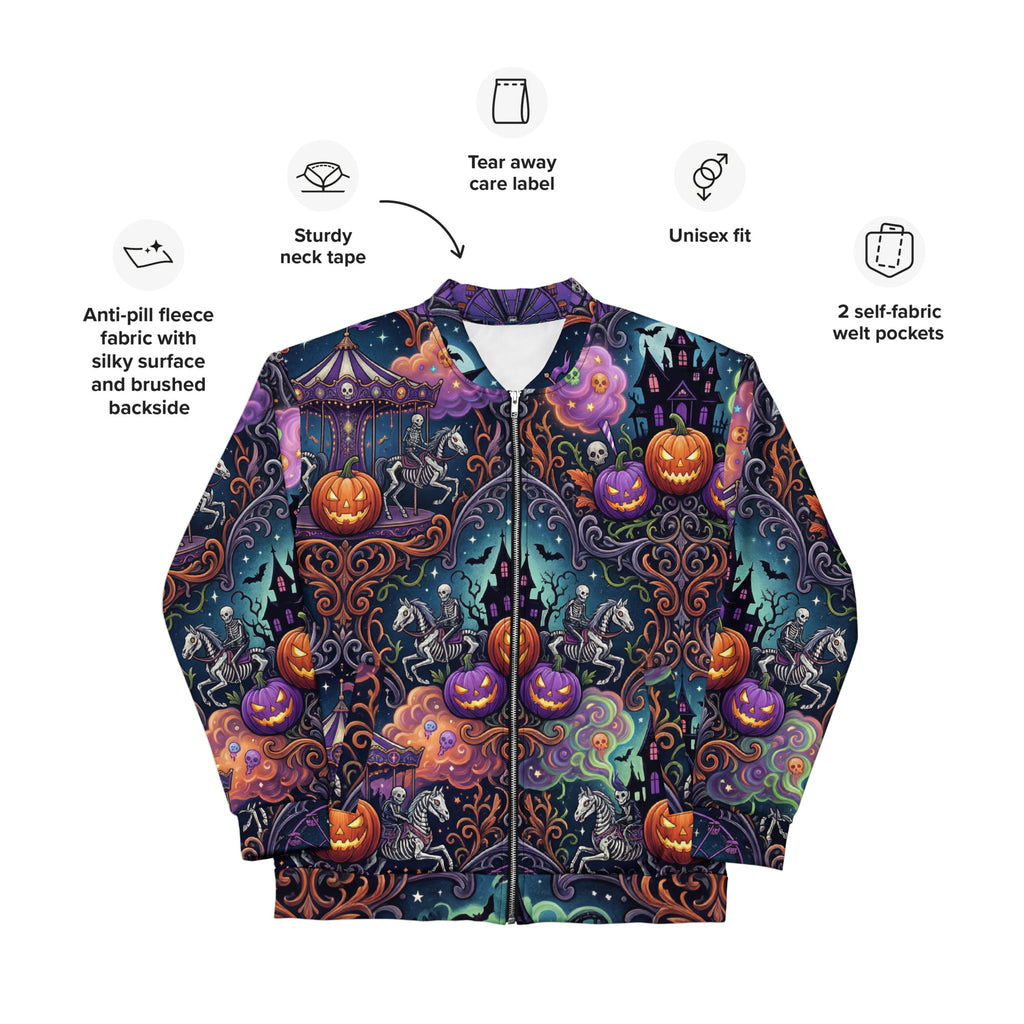 Spooky Carnival Bomber Jacket | Halloween Amusement Park Coat