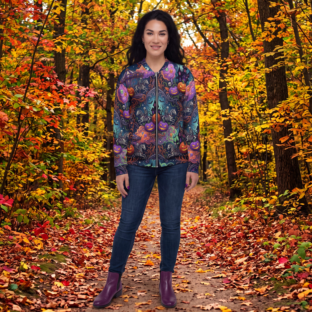 Spooky Carnival Bomber Jacket | Halloween Amusement Park Coat