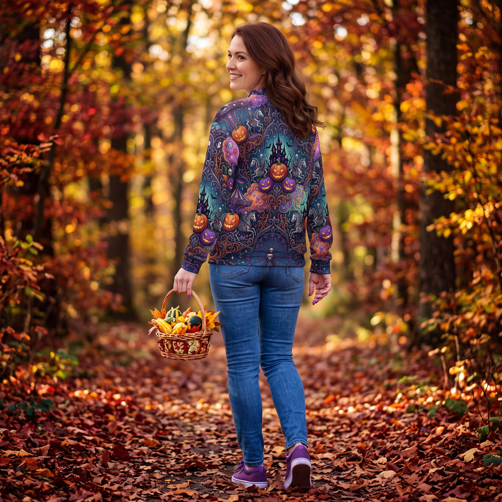 Spooky Carnival Bomber Jacket | Halloween Amusement Park Coat