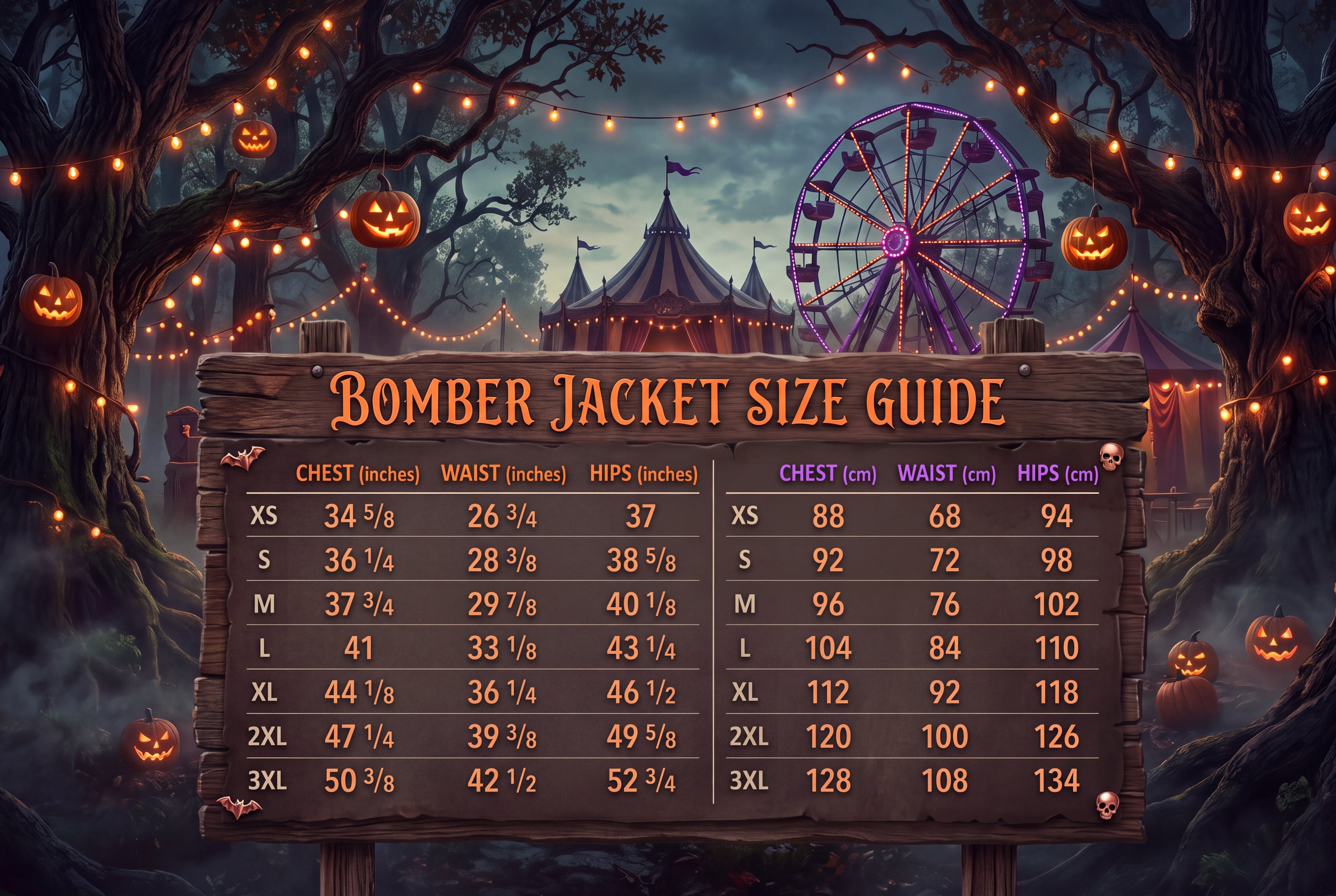 Spooky Carnival Bomber Jacket | Halloween Amusement Park Coat