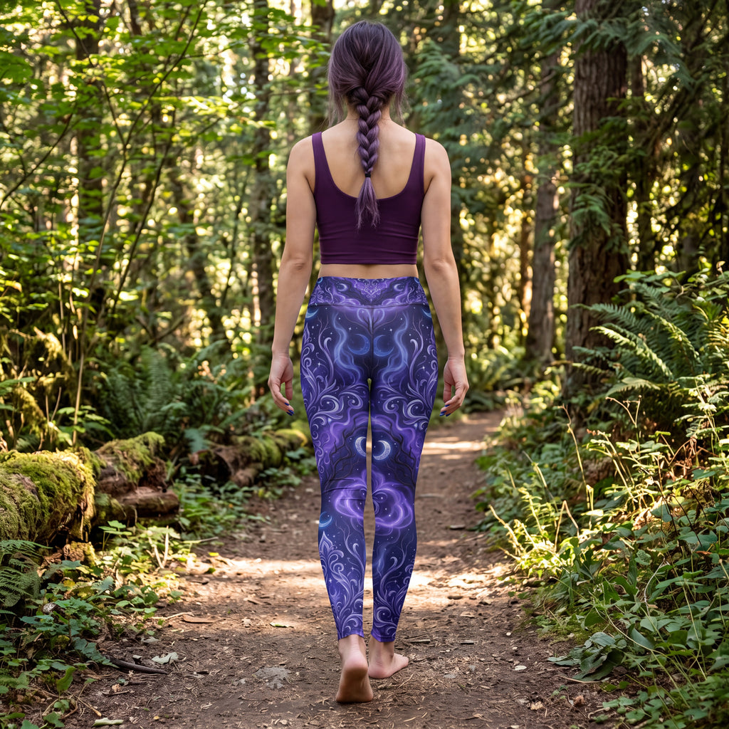 Celestial Moon Leggings | Purple Gothic Yoga Pants