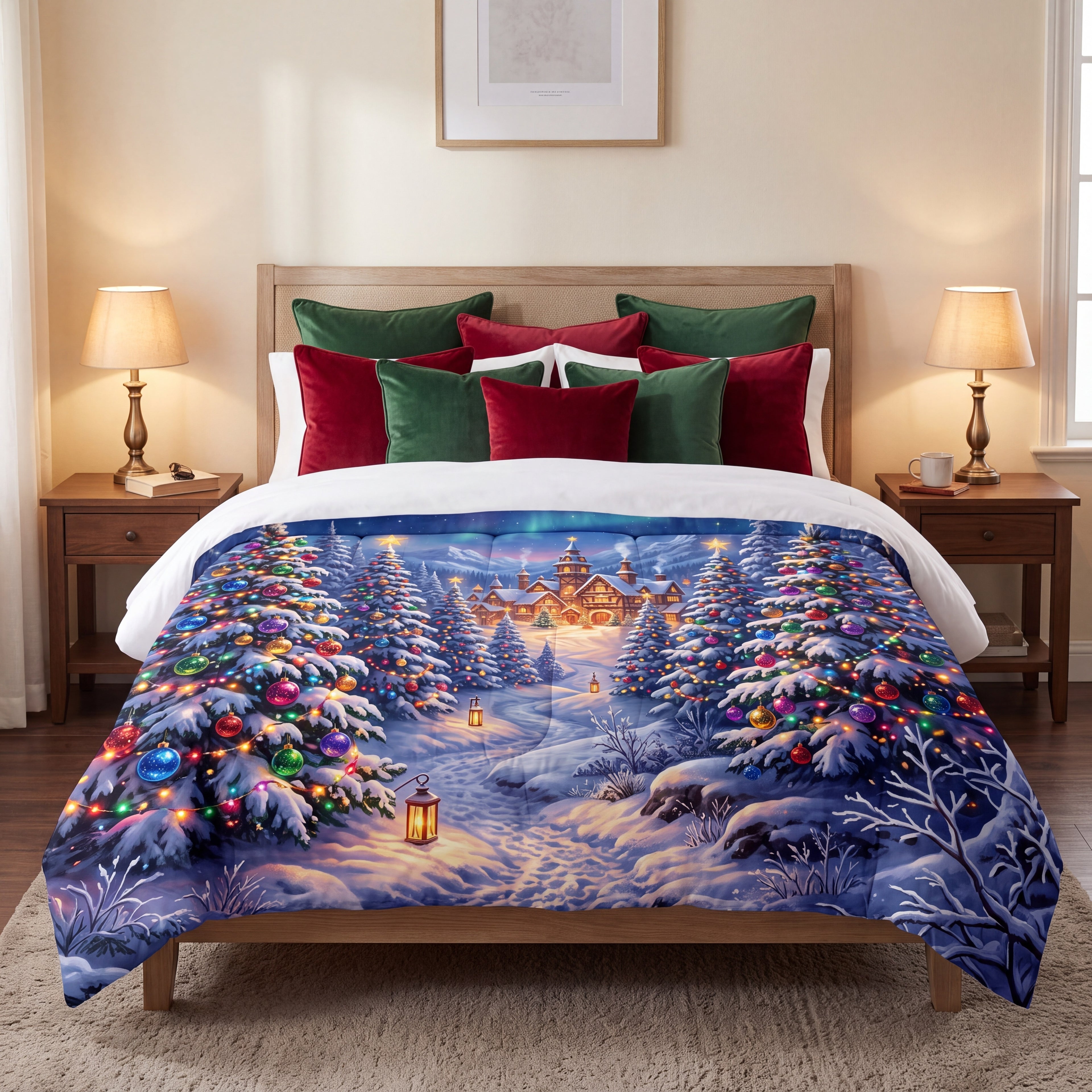 Christmas Forest Comforter | Snowy Holiday Village Bedding
