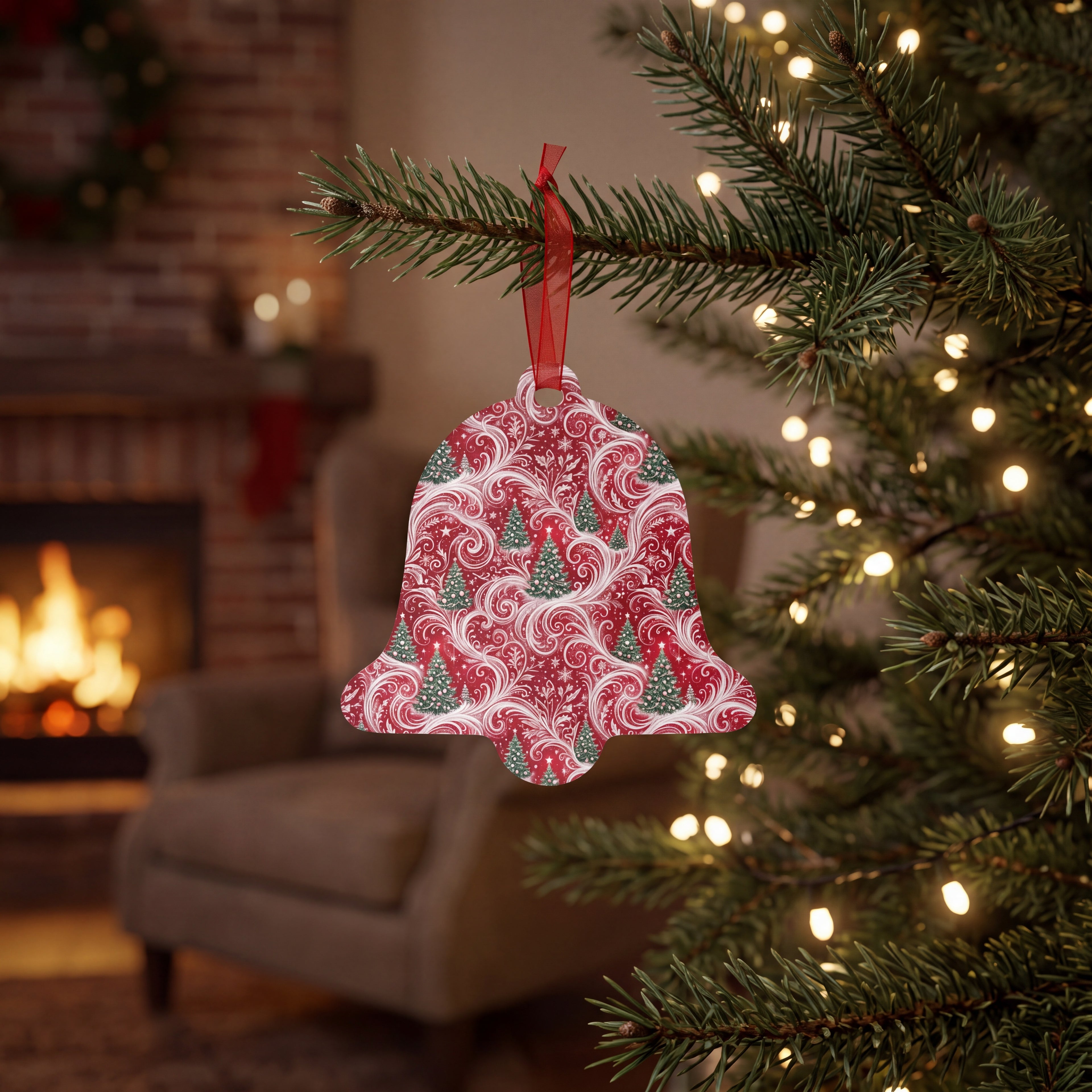 Christmas Tree Ornament – Double-Sided Aluminum Decoration | 4 Shapes