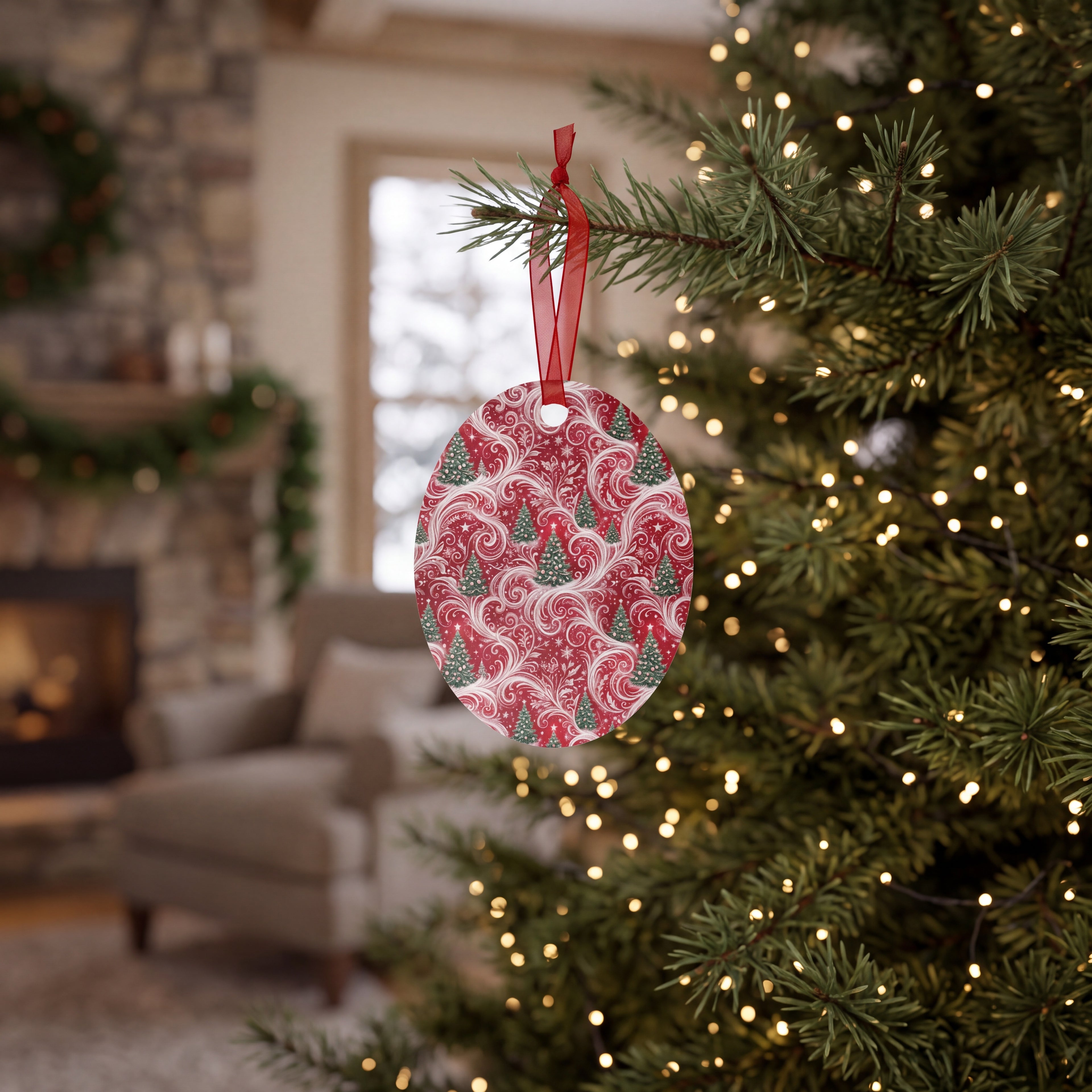 Christmas Tree Ornament – Double-Sided Aluminum Decoration | 4 Shapes