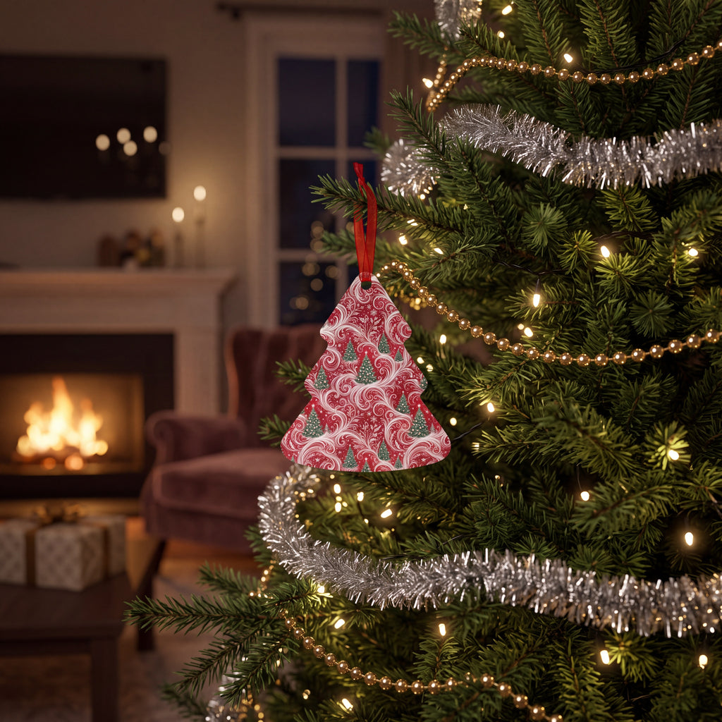 Christmas Tree Ornament – Double-Sided Aluminum Decoration | 4 Shapes