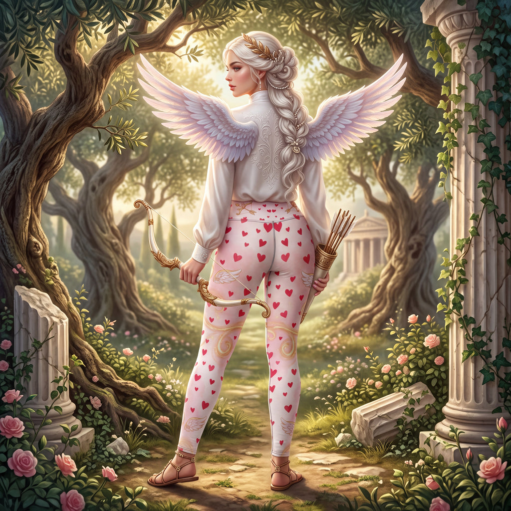 Cupid Heart Leggings – Pink Valentine Angel Wings & Hearts