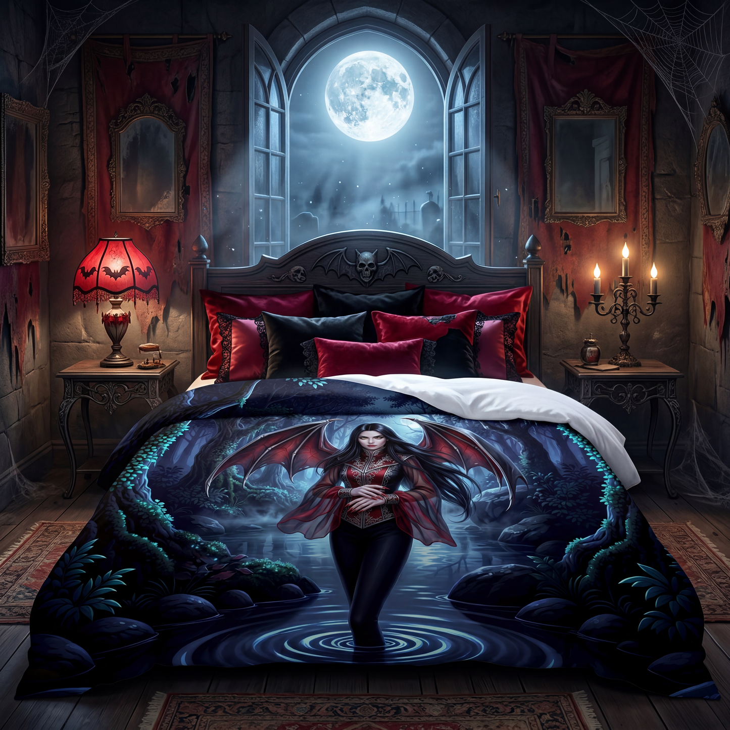 Moonlit Gothic Comforter | Vampire Queen Bedding
