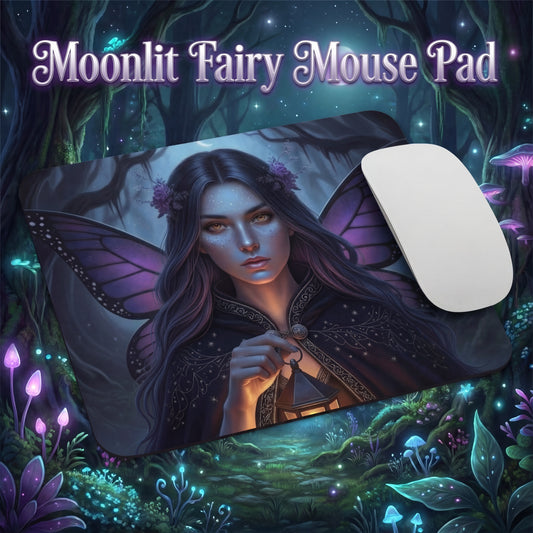 Moonlit Lantern Fae Mouse Pad | Gothic Fairycore Desk Decor