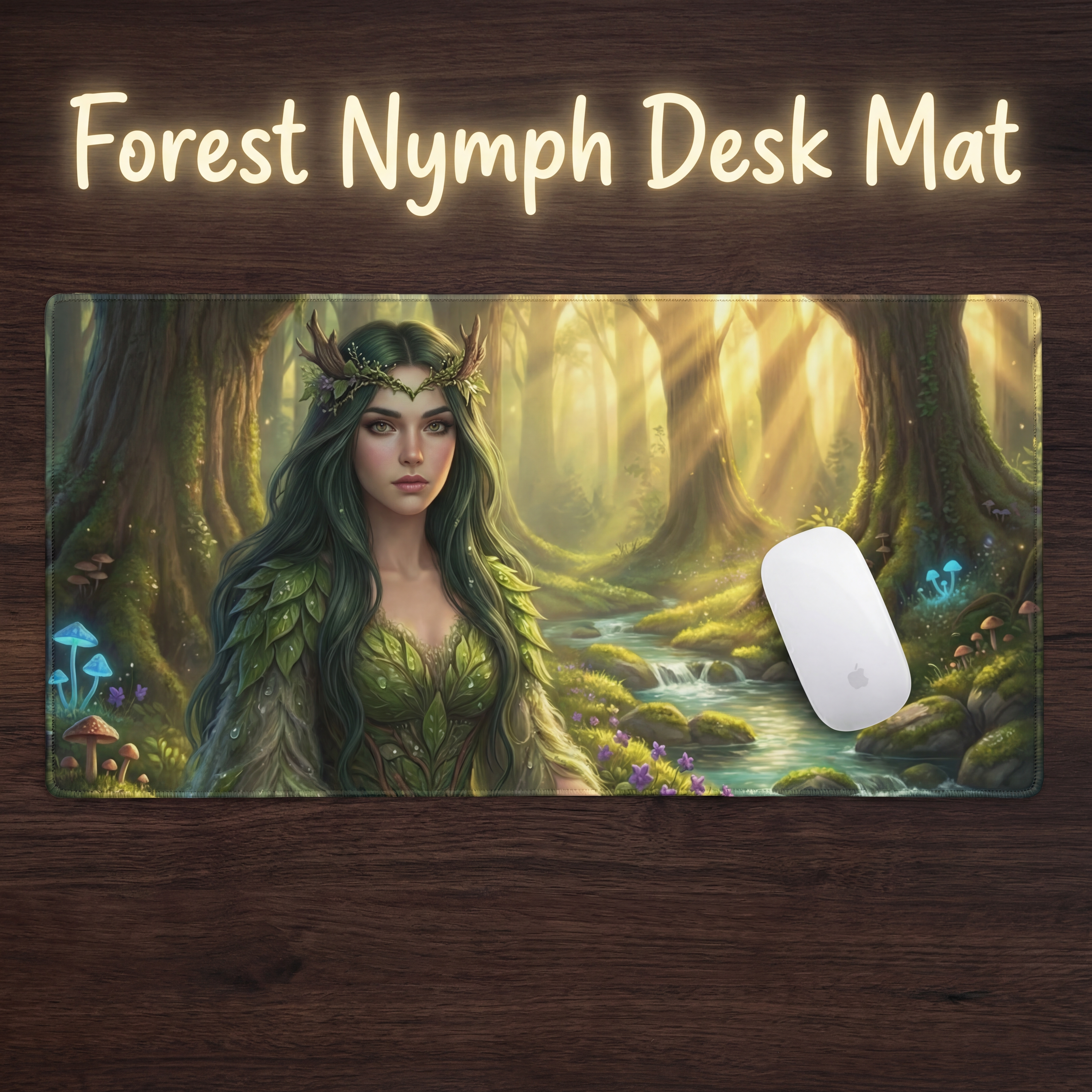 Mossy Dryad Mouse Pad – Enchanted Woodland Desk Mat
