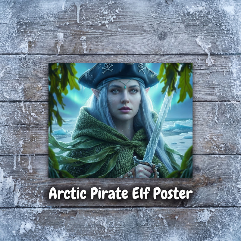 Arctic Pirate Elf Poster | Sea Witch Fantasy Wall Art