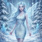 Winter Fairy Wings Fitted Dress | Frost Filigree Damask Print | Fairycore Bodycon Dress
