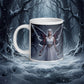 Gothic Winter Fairy Ceramic Mug | Dark Fantasy Coffee Cup | Gothmas Fairycore Decor