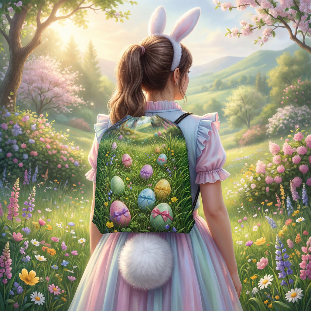 Oster-Beutelrucksack | Pastellfarbener Frühlings-Turnbeutel