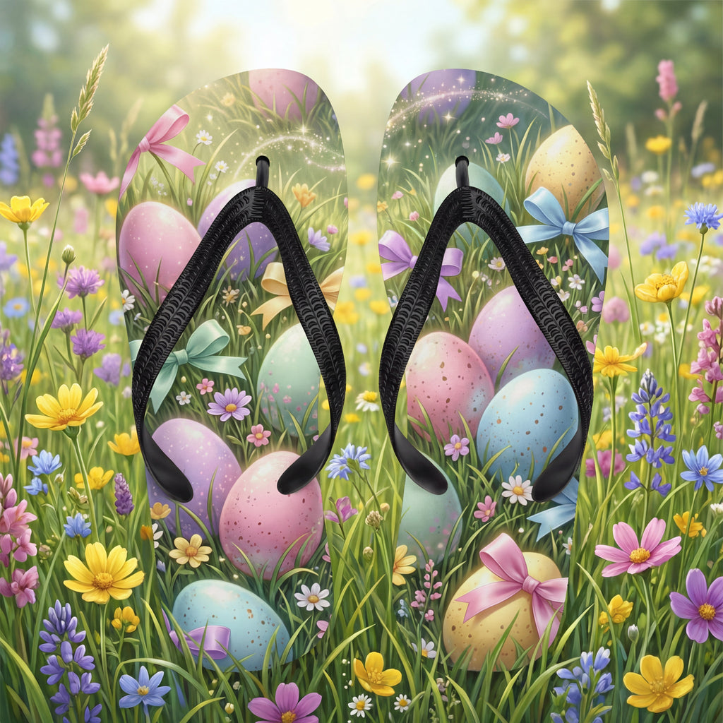 Oster-Flip-Flops | Pastellfarbene Frühlings-Blumensandalen