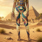 Ancient Egypt Yoga Leggings | Feather Wings + Sand Dune Pattern | High-Waisted Activewear