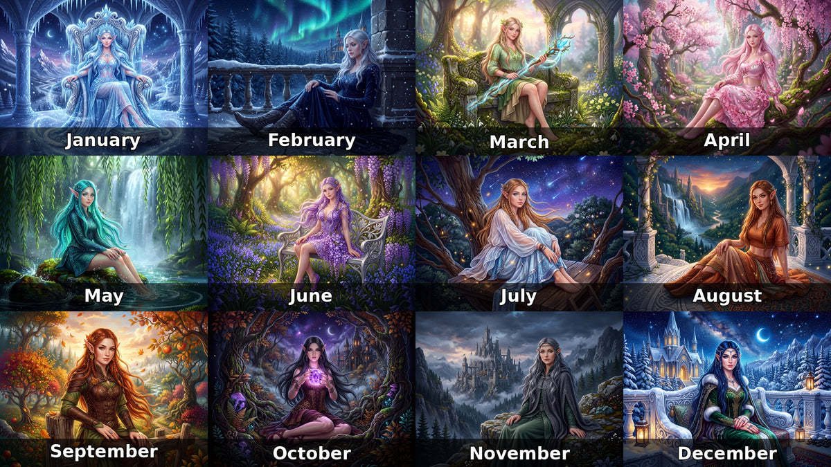 Enchanted Elves 2027 Wall Calendar – Fantasy Elven Women & Forest Art