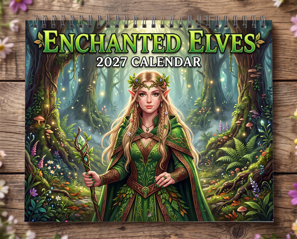 Enchanted Elves 2027 Wall Calendar – Fantasy Elven Women & Forest Art