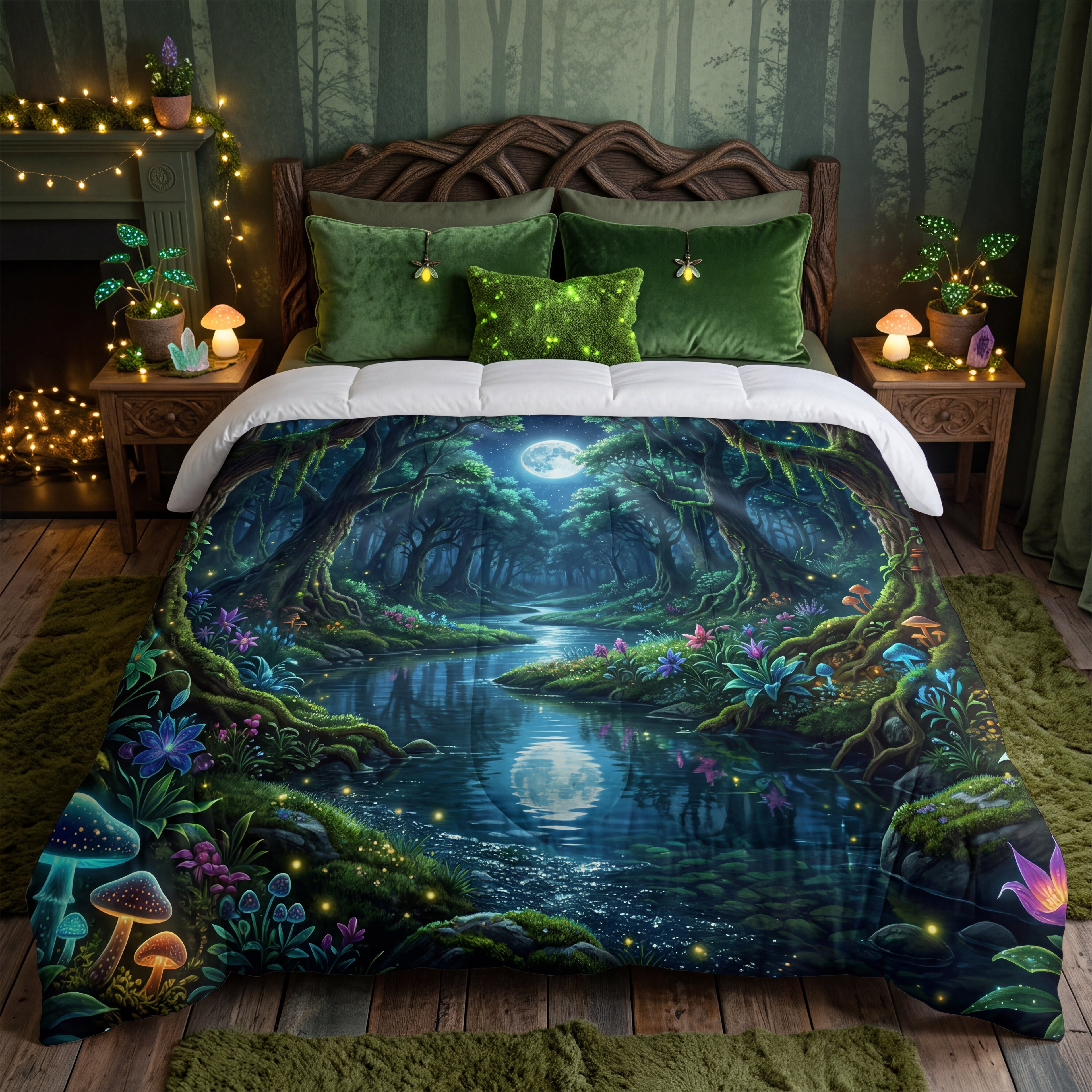 Enchanted Forest Comforter | Moonlit Stream Bedding