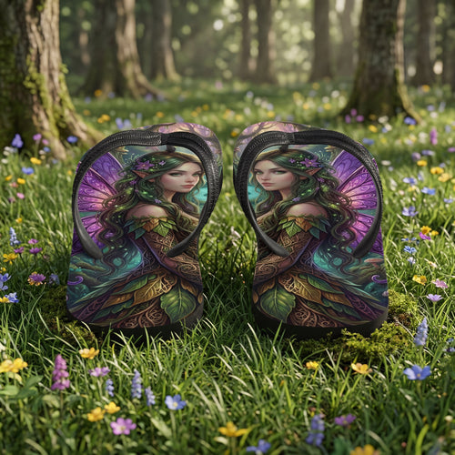 Fantasy Fairy Sandals | Forest Fae Sublimation Flip Flops