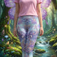 Crystalwing Filigree Yoga Leggings | Pastel Fairy Wing Damask | High-Waisted Yoga Pants