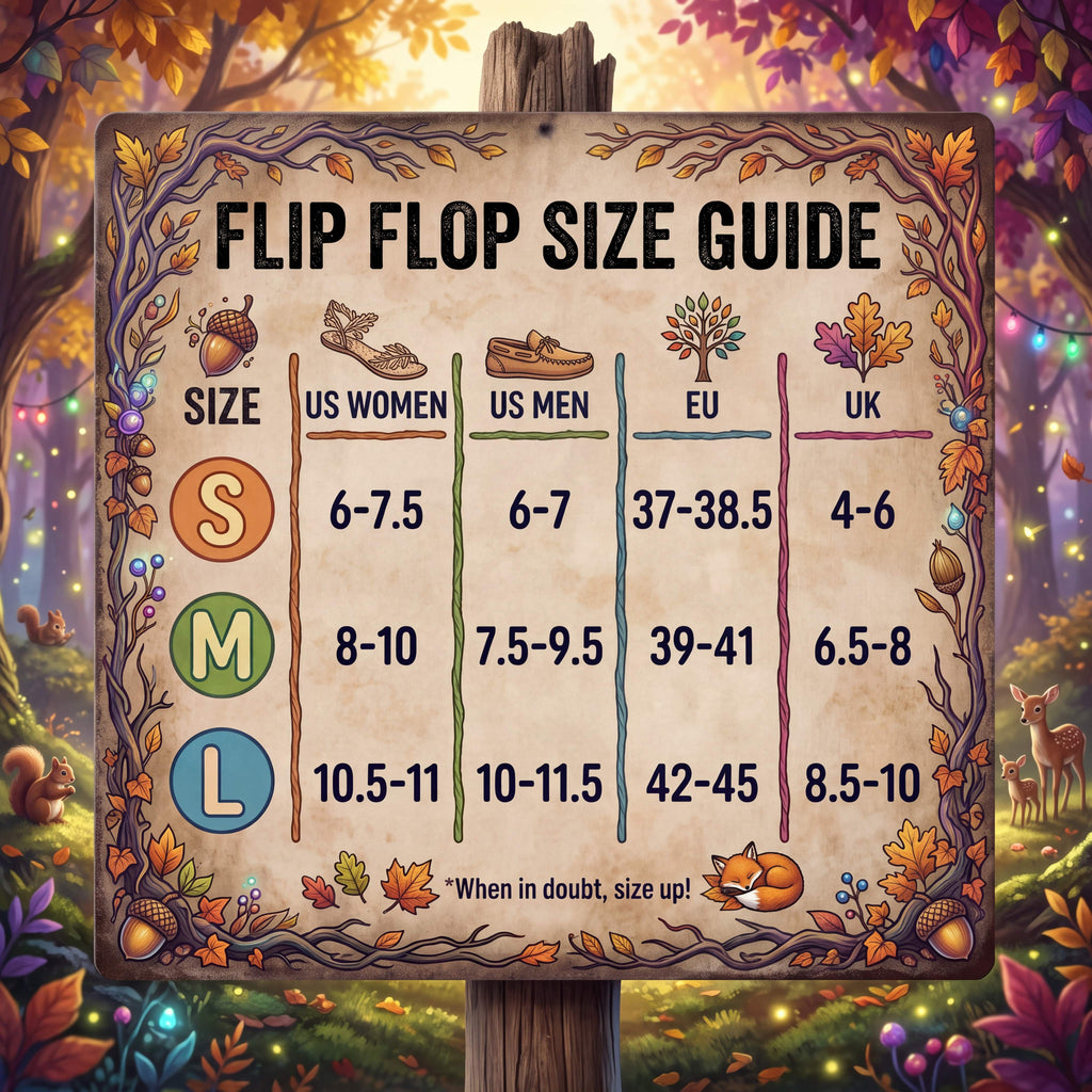 SUBLIMATION Autumn Forest Flip Flops, Fall Foliage Woodland Sandals