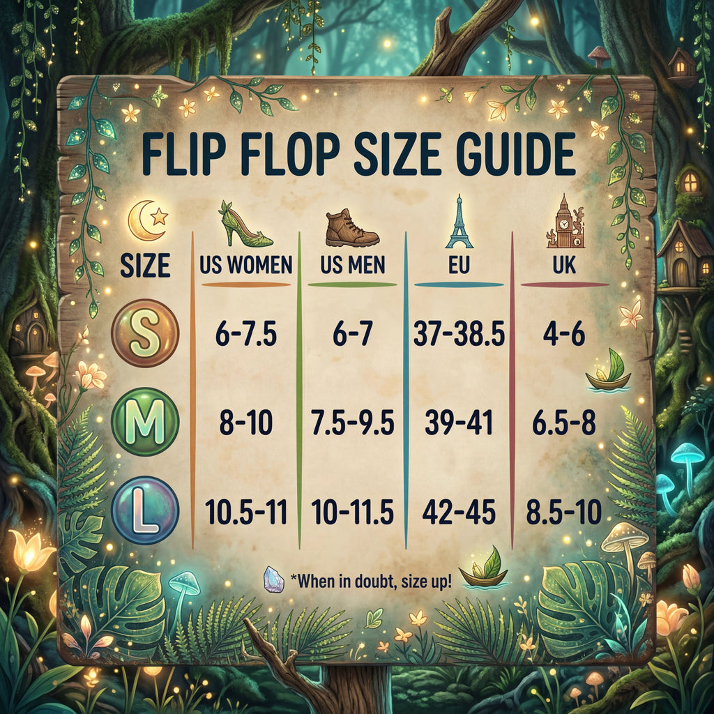 Magical Forest Flip Flops | Fairycore Enchanted Woodland Sandals