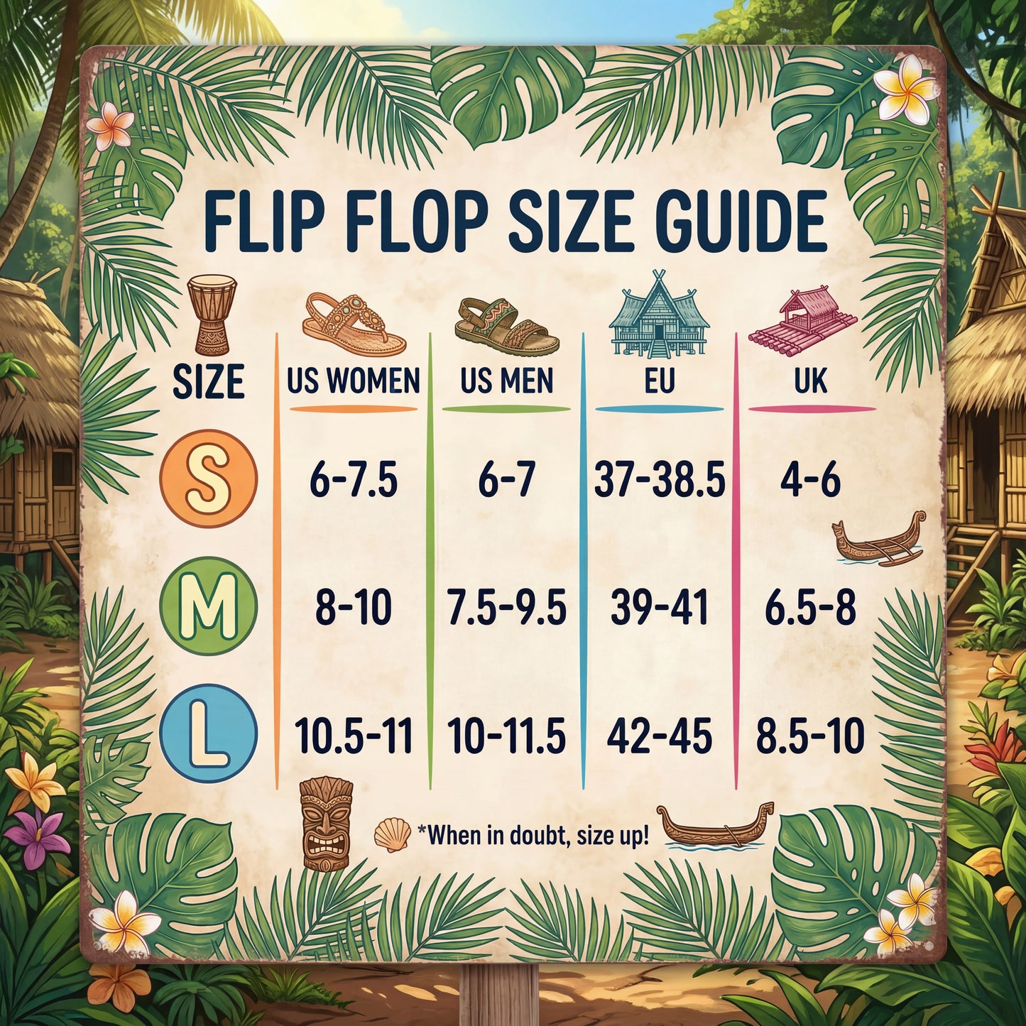 Jungle Flip Flops | Tropical Rainforest Lagoon Sublimation Sandals