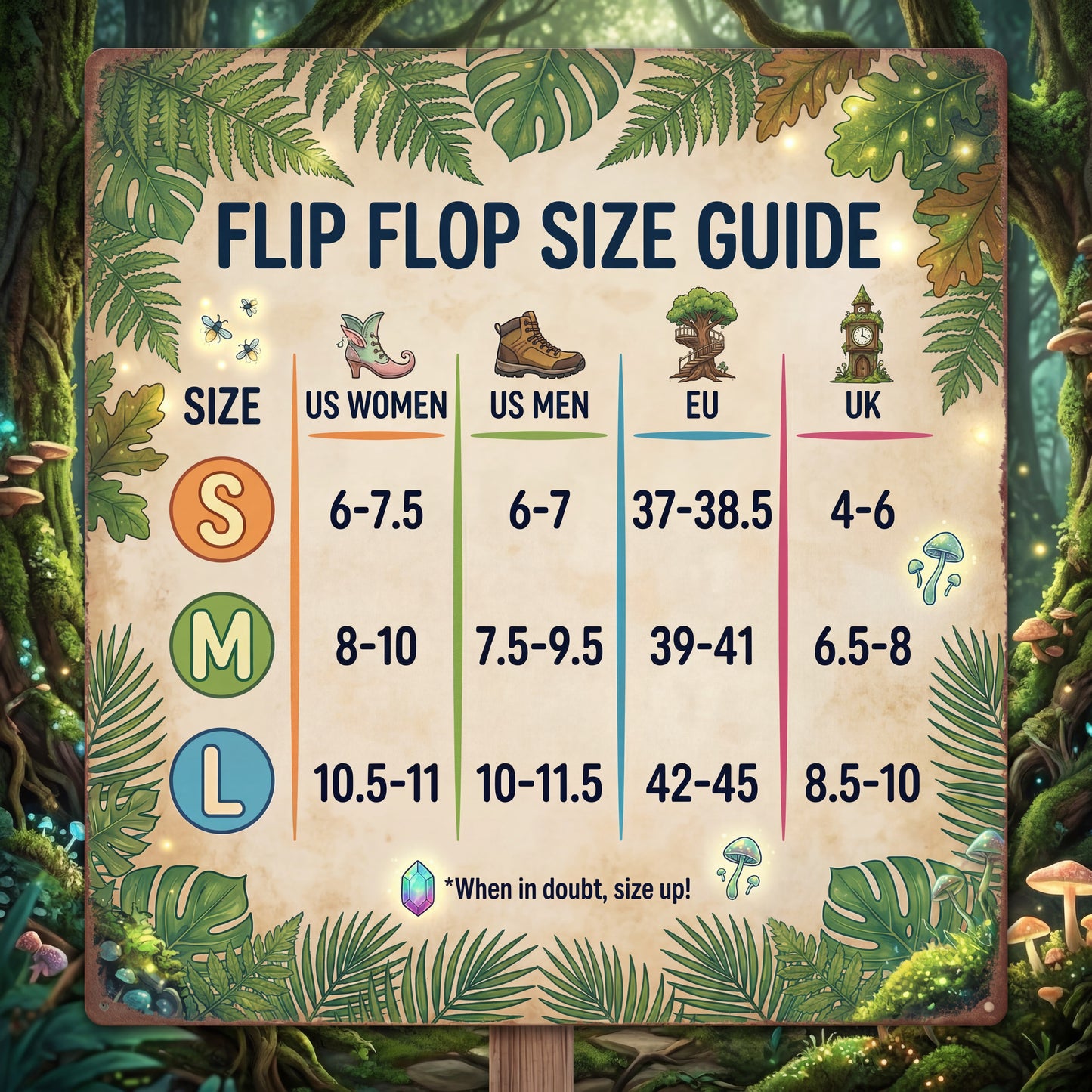Enchanted Forest Flip Flops | Fairycore Forest Sandals