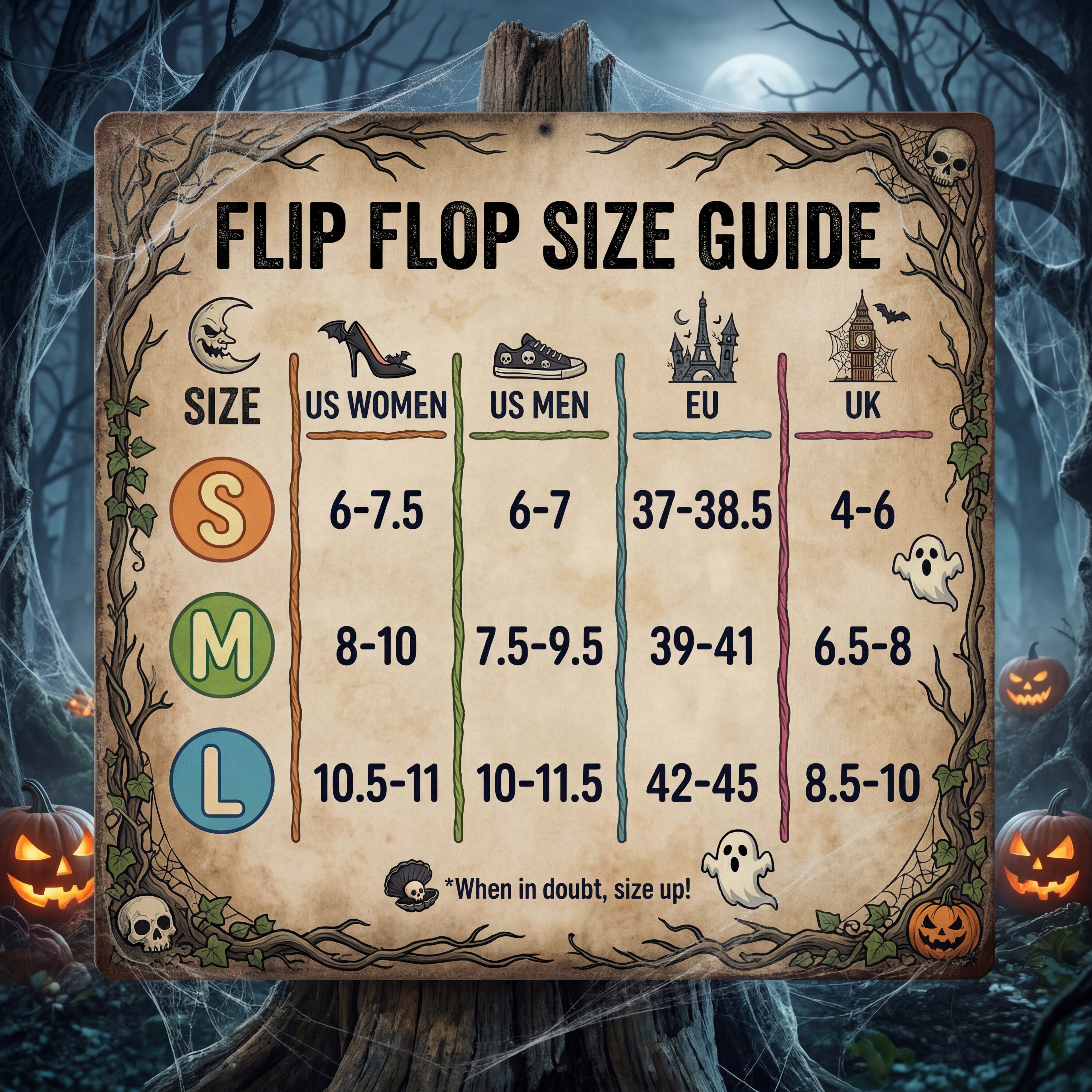 Halloween Pumpkin Flip Flops | Black and Orange Jack-O’-Lantern Sandals
