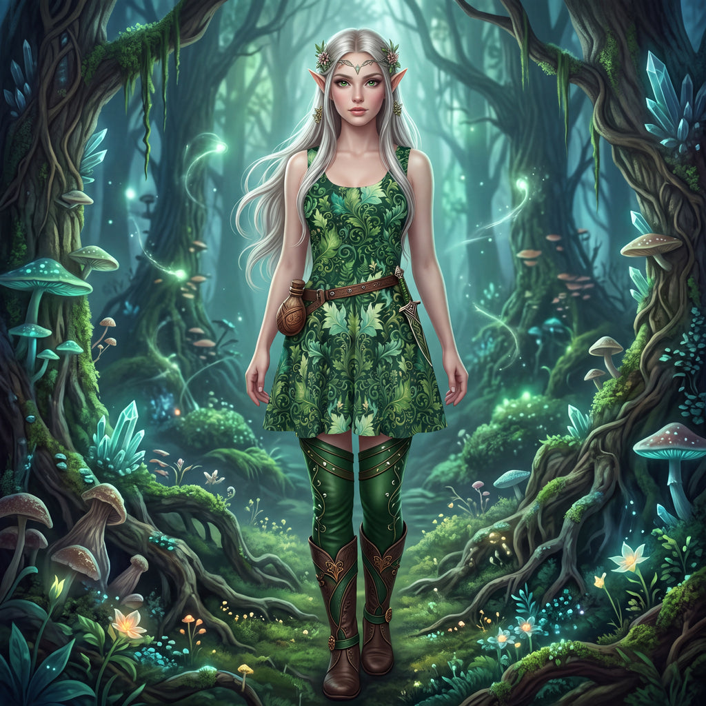 Forest Fairy Skater Dress – Green Woodland Fantasy Dress