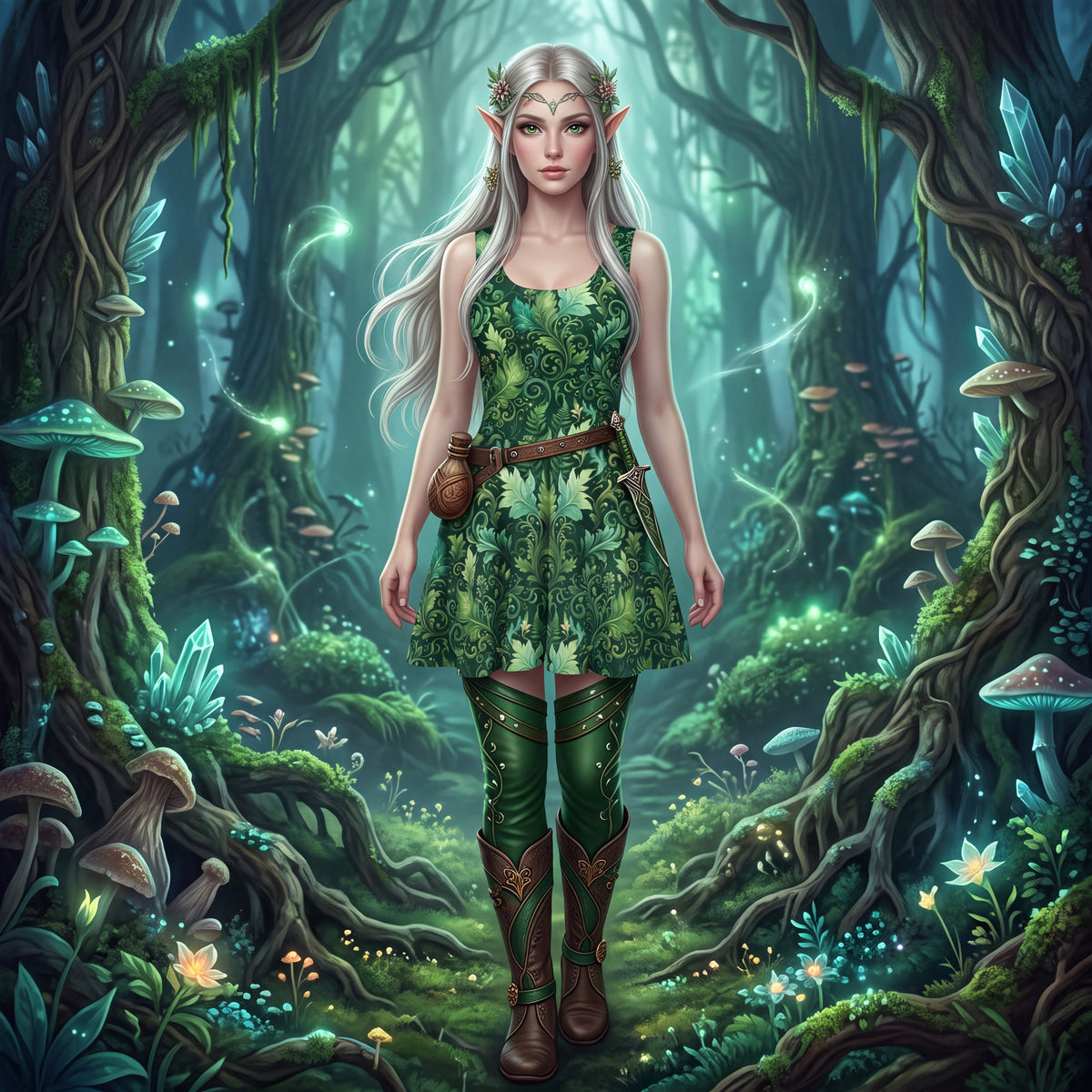 Forest Fairy Skater Dress – Green Woodland Fantasy Dress
