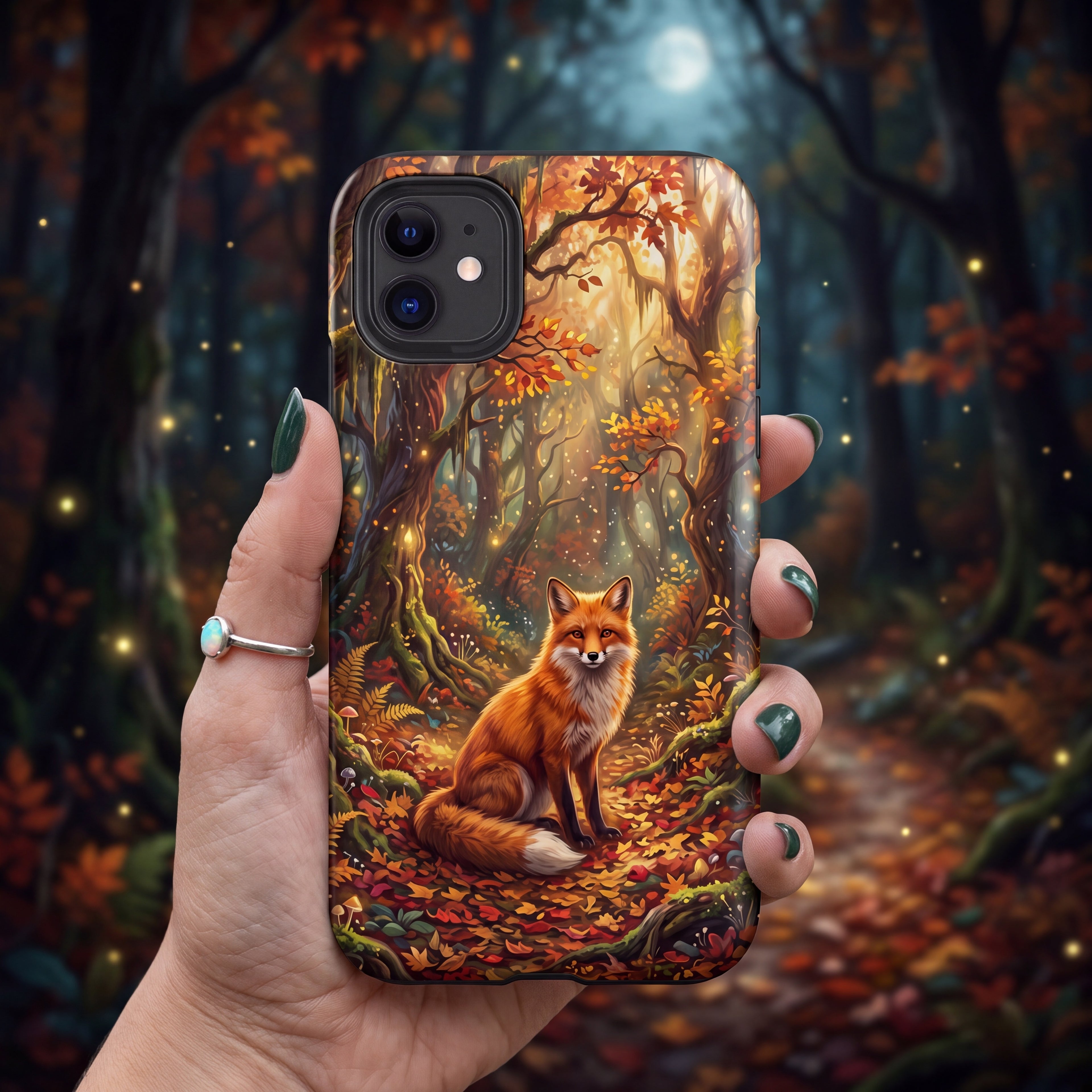Autumn Fox iPhone Case – Enchanted Fall Forest Protective Phone Case