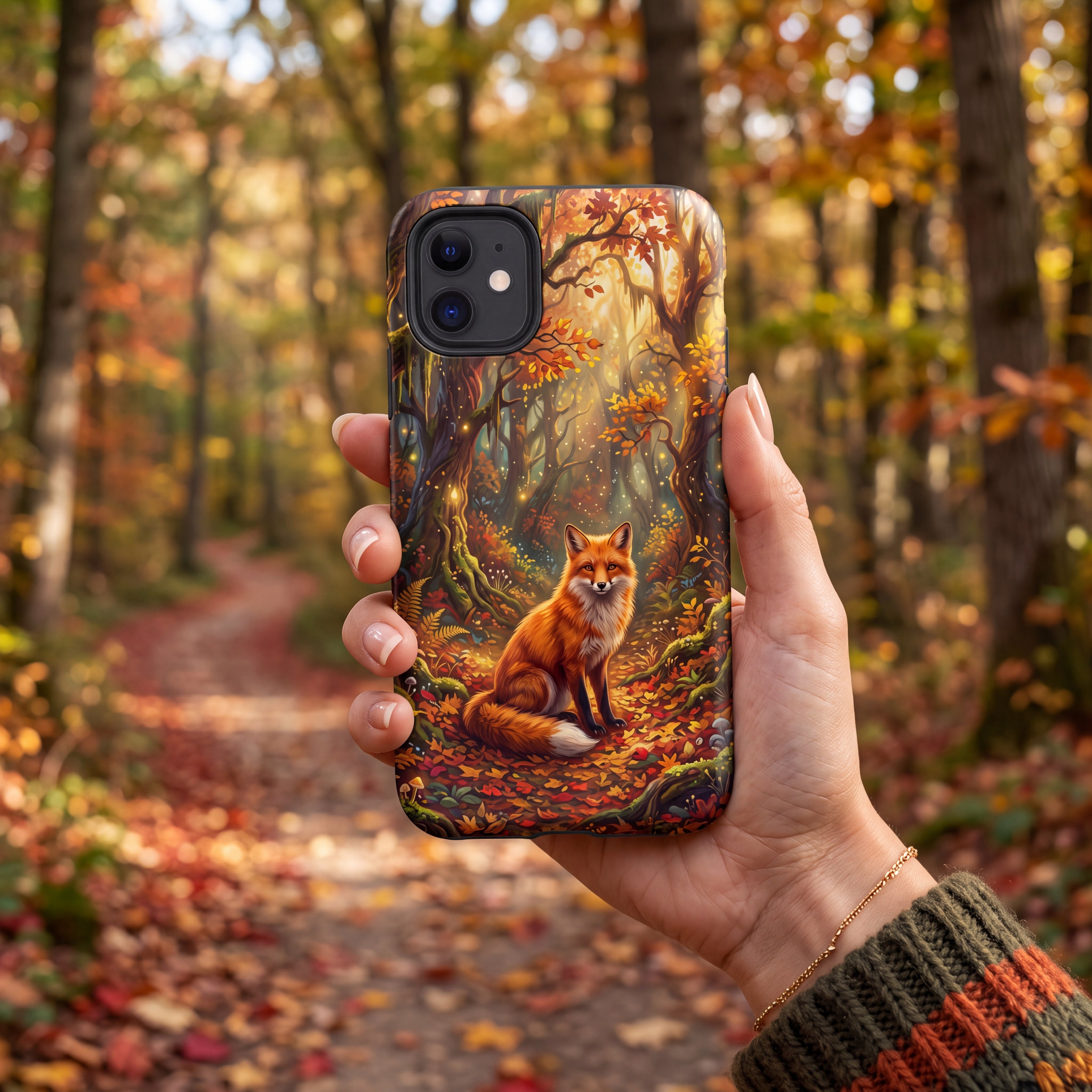 Autumn Fox iPhone Case – Enchanted Fall Forest Protective Phone Case