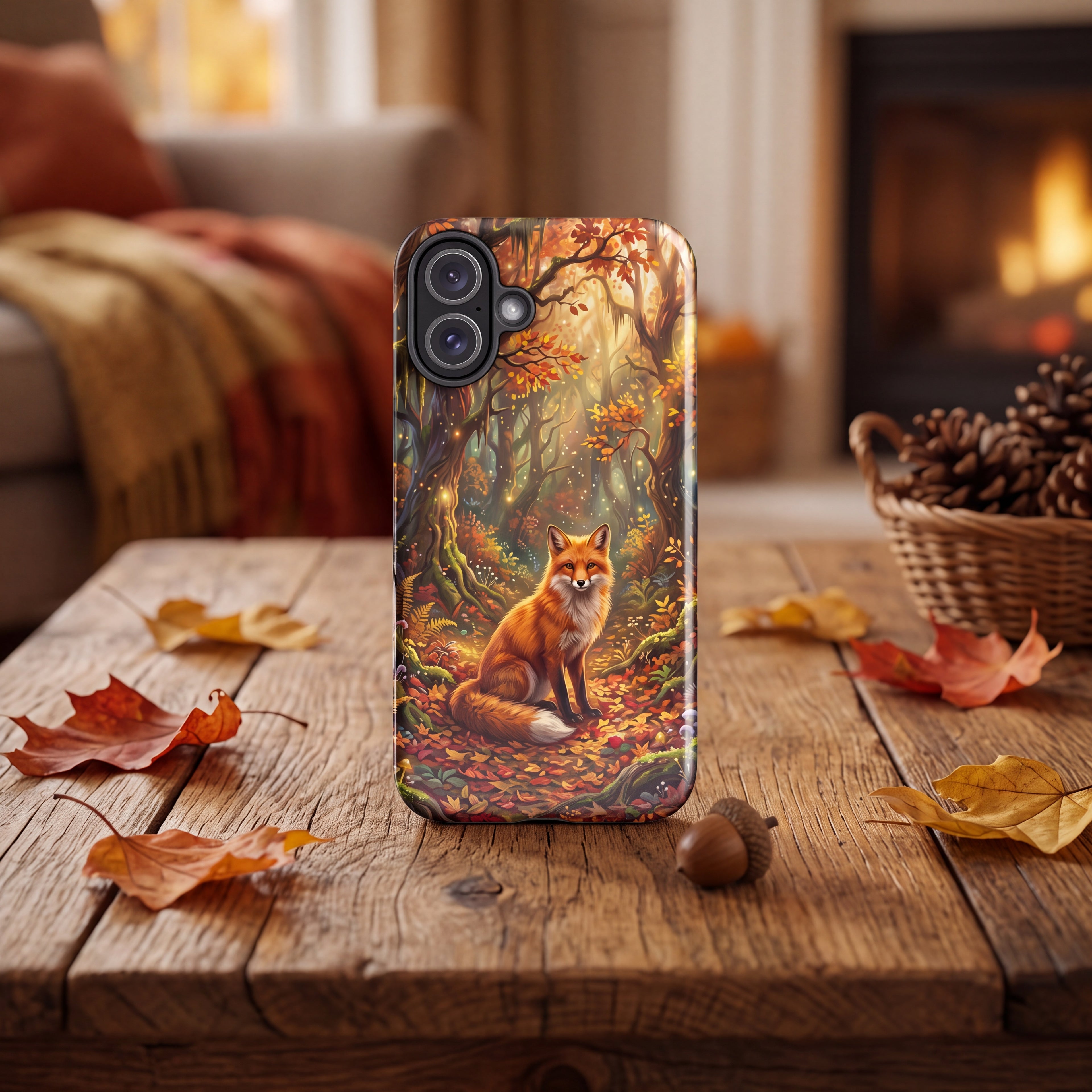 Autumn Fox iPhone Case – Enchanted Fall Forest Protective Phone Case