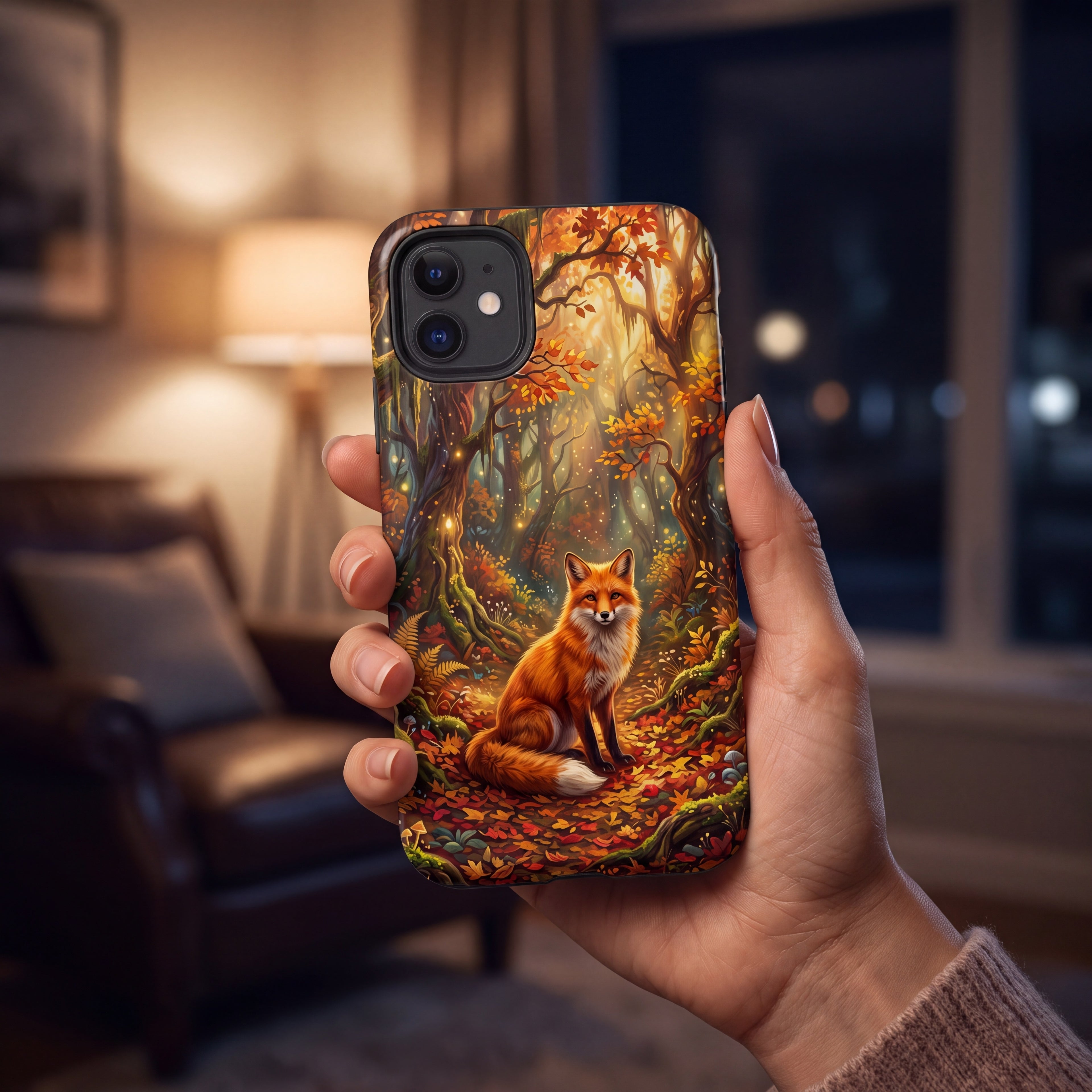 Autumn Fox iPhone Case – Enchanted Fall Forest Protective Phone Case