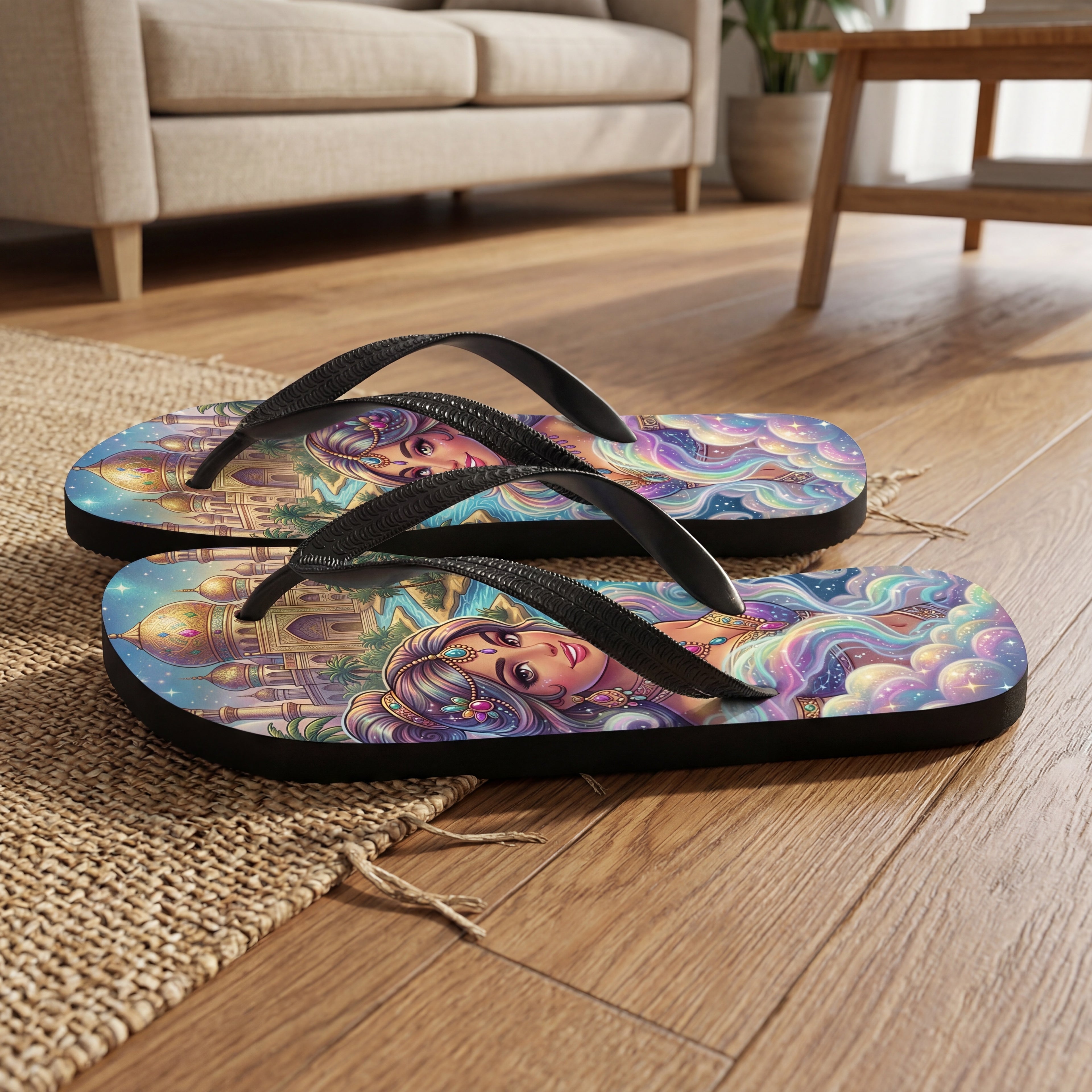 Genie Girl Flip-Flops | Magische Palast Sublimationssandalen