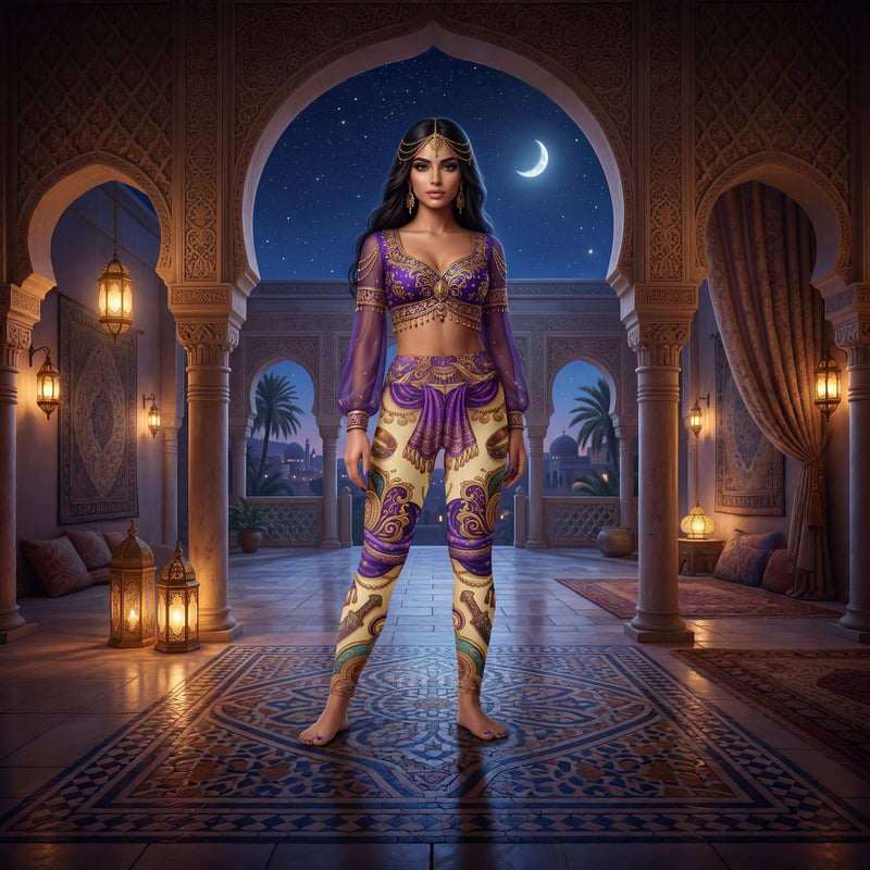 Desert Yoga Leggings | Genie Girl & Magical Lamp Fantasy | High-Waisted Activewear