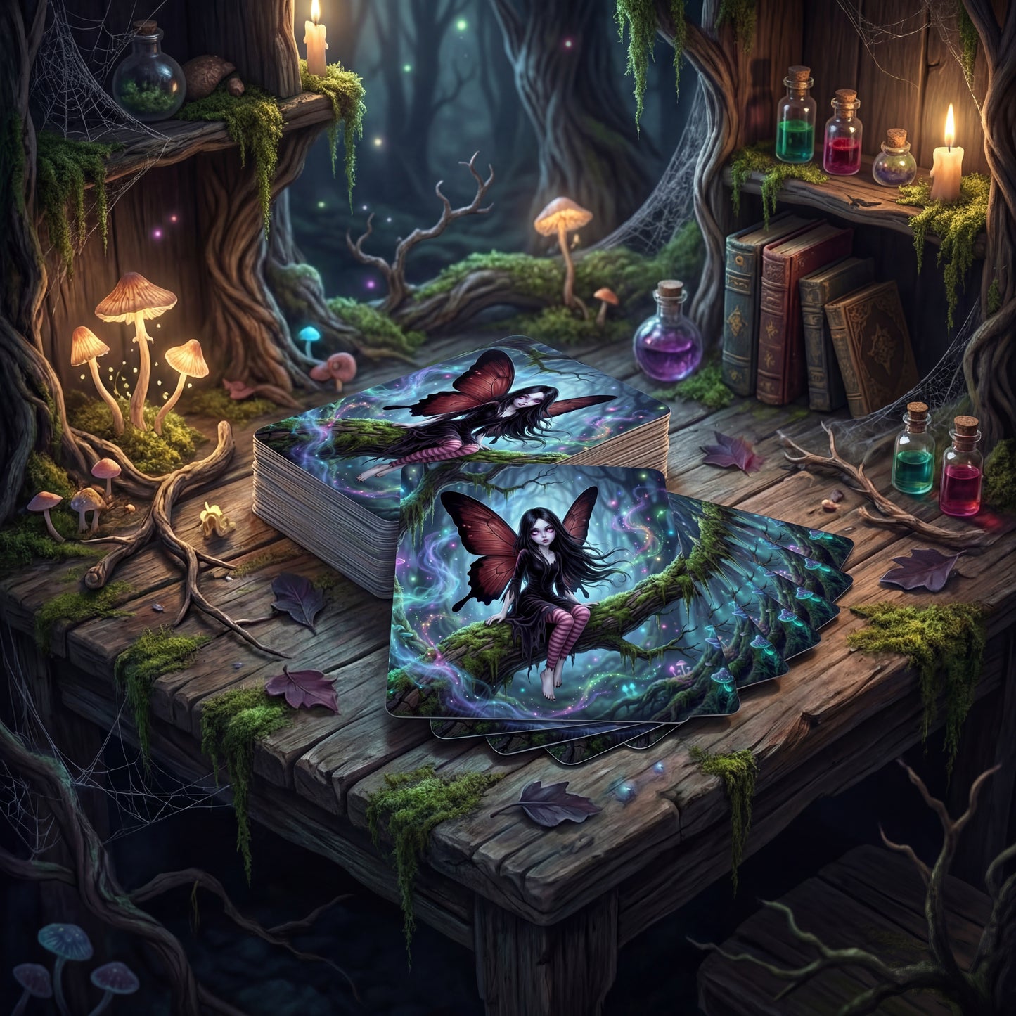 Gothic Fairy Playing Card Deck | Enchanted Magical Forest Glow | Premium 305gsm Playing Cards