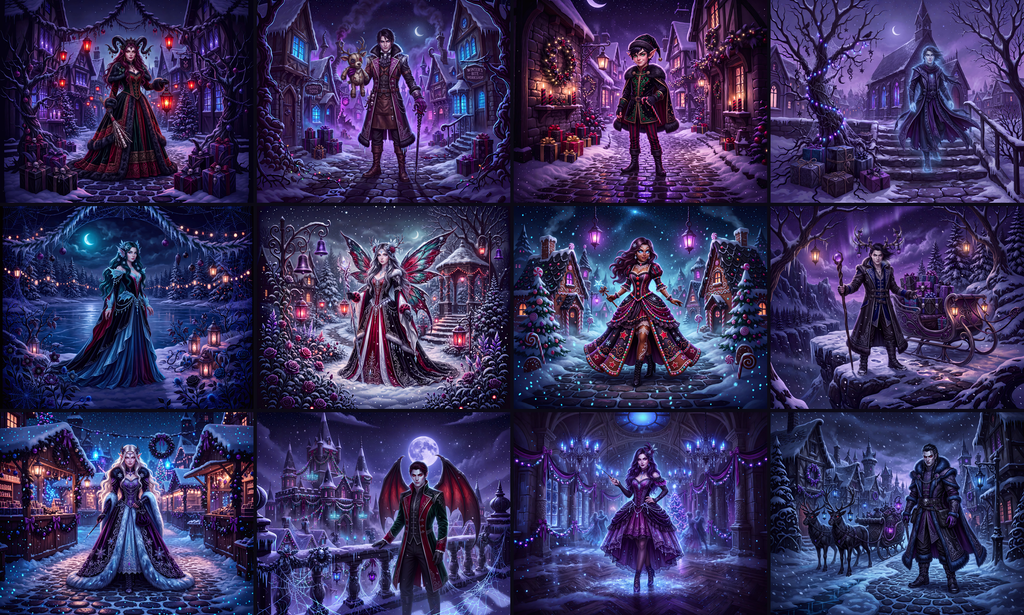 Midnight Gothmas 2027 Calendar – Gothic Christmas Fantasy Wall Calendar with Vampires, Dark Elves, Krampus & Winter Magic