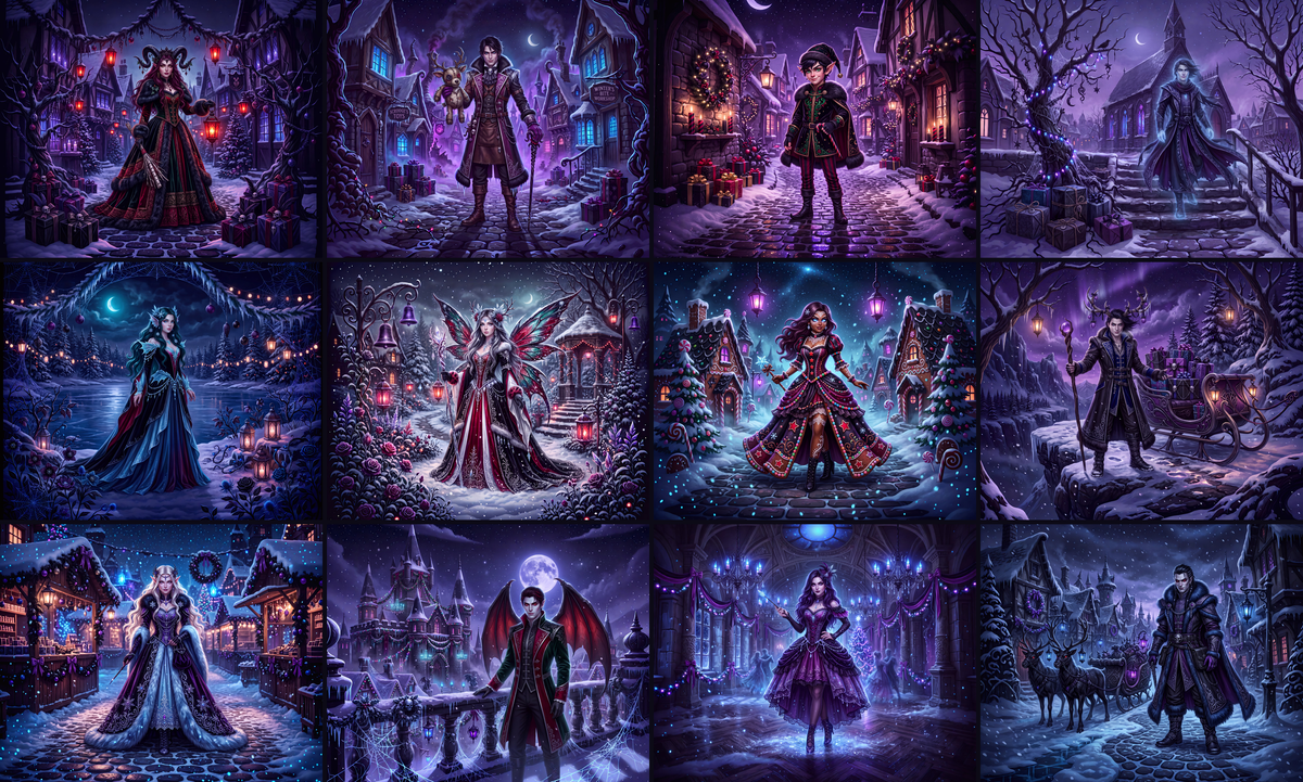 Midnight Gothmas 2027 Calendar – Gothic Christmas Fantasy Wall Calendar with Vampires, Dark Elves, Krampus & Winter Magic