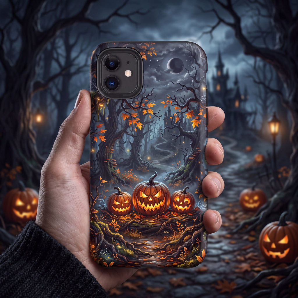 Halloween iPhone Tough Case | Jack O' Lantern Haunted Forest | Spooky Phone Cover