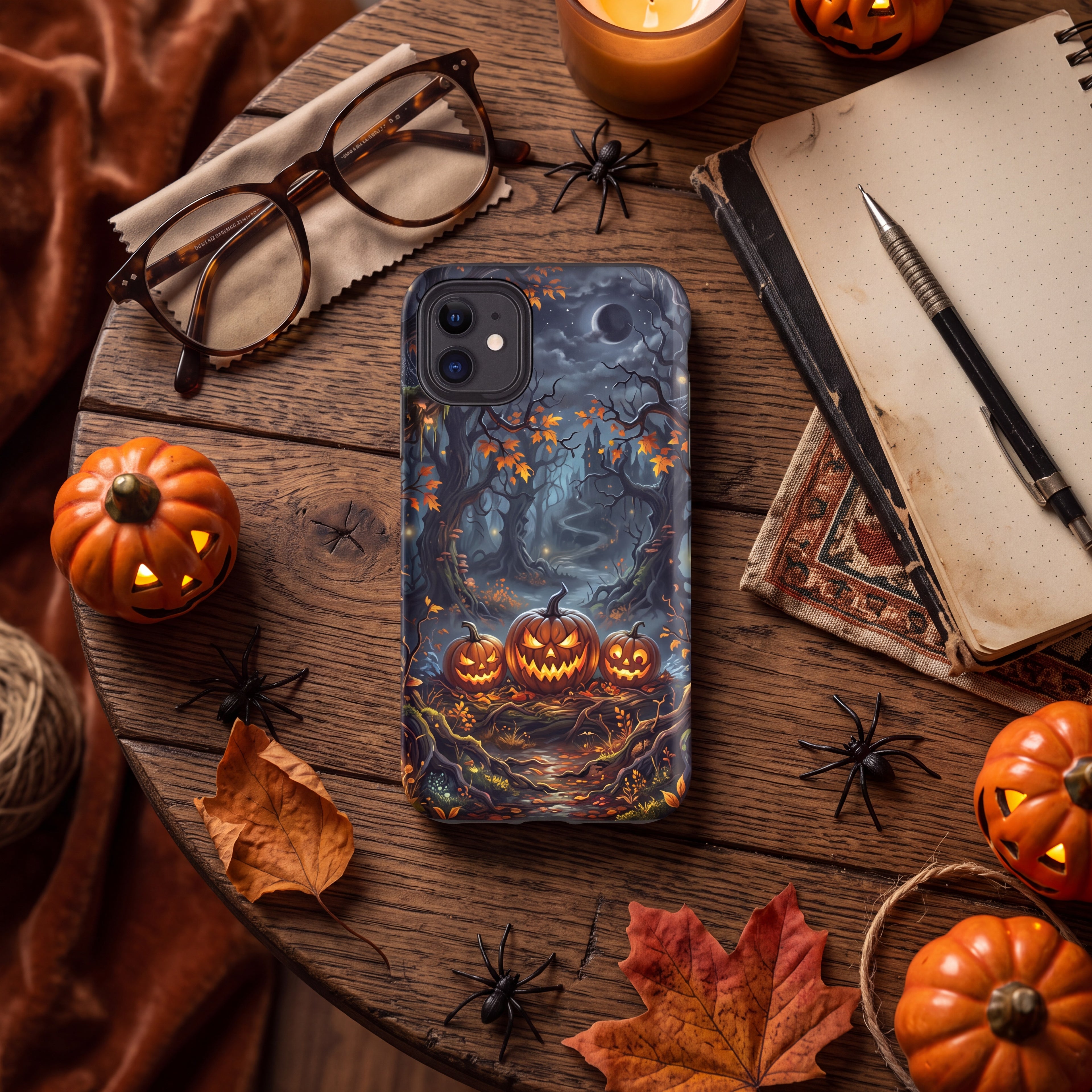 Halloween iPhone Tough Case | Jack O' Lantern Haunted Forest | Spooky Phone Cover