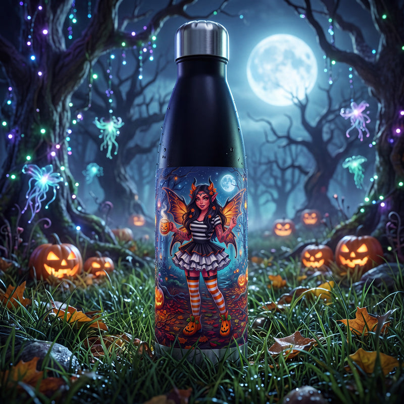 Halloween Fairy Water Bottle – Pumpkin Forest Stainless Steel Bottle